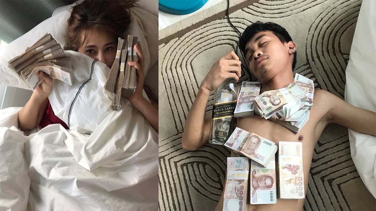 激嬲女友點算好？泰男炫富贈100萬泰銖現鈔網民斥物化女性