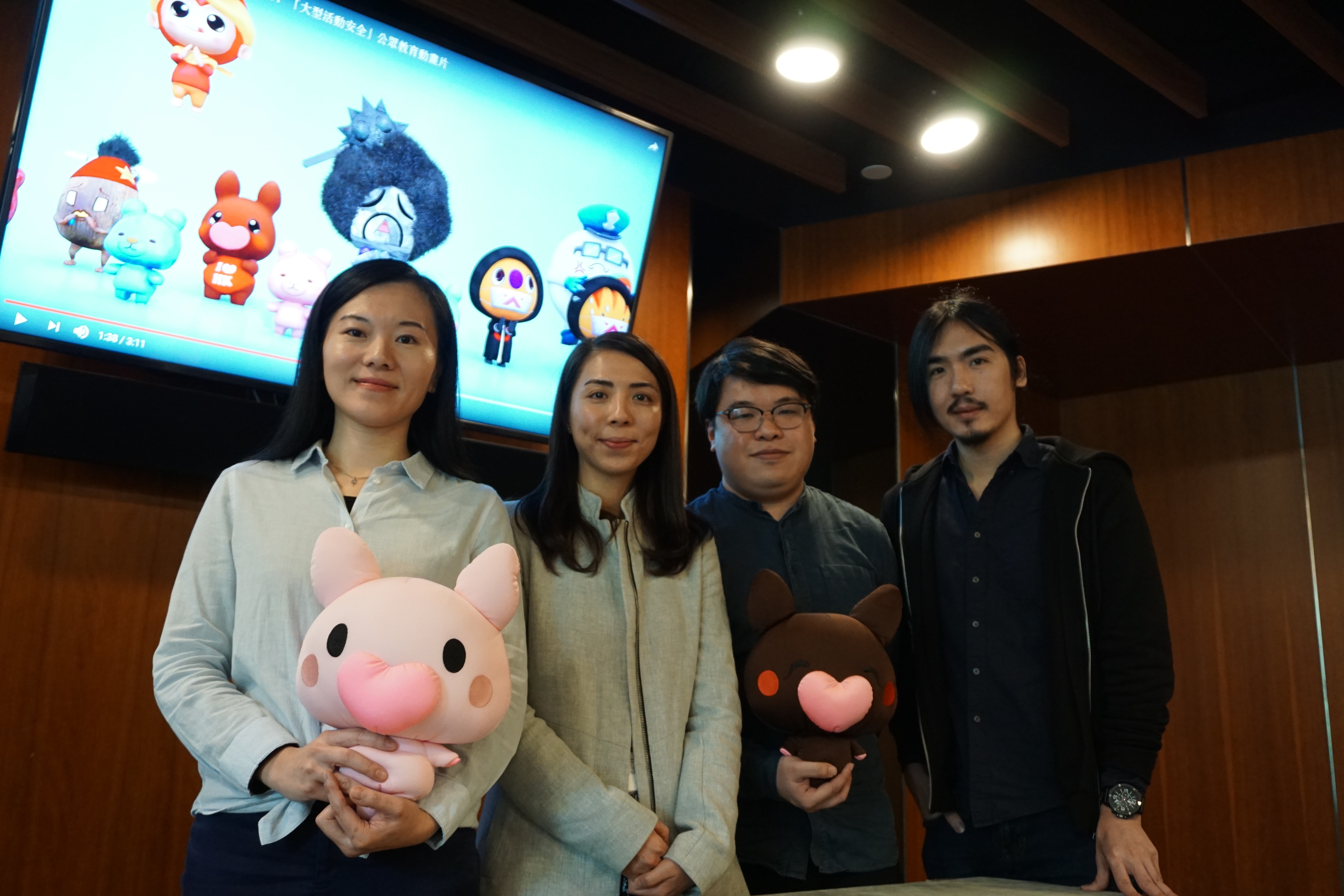 香港賽馬會災難防護應變教研中心，邀請本地動畫師和網絡歌手，製作大型活動安全公眾教育動畫，目標在全港所有大型活動場地放映。（朱韻斐攝）