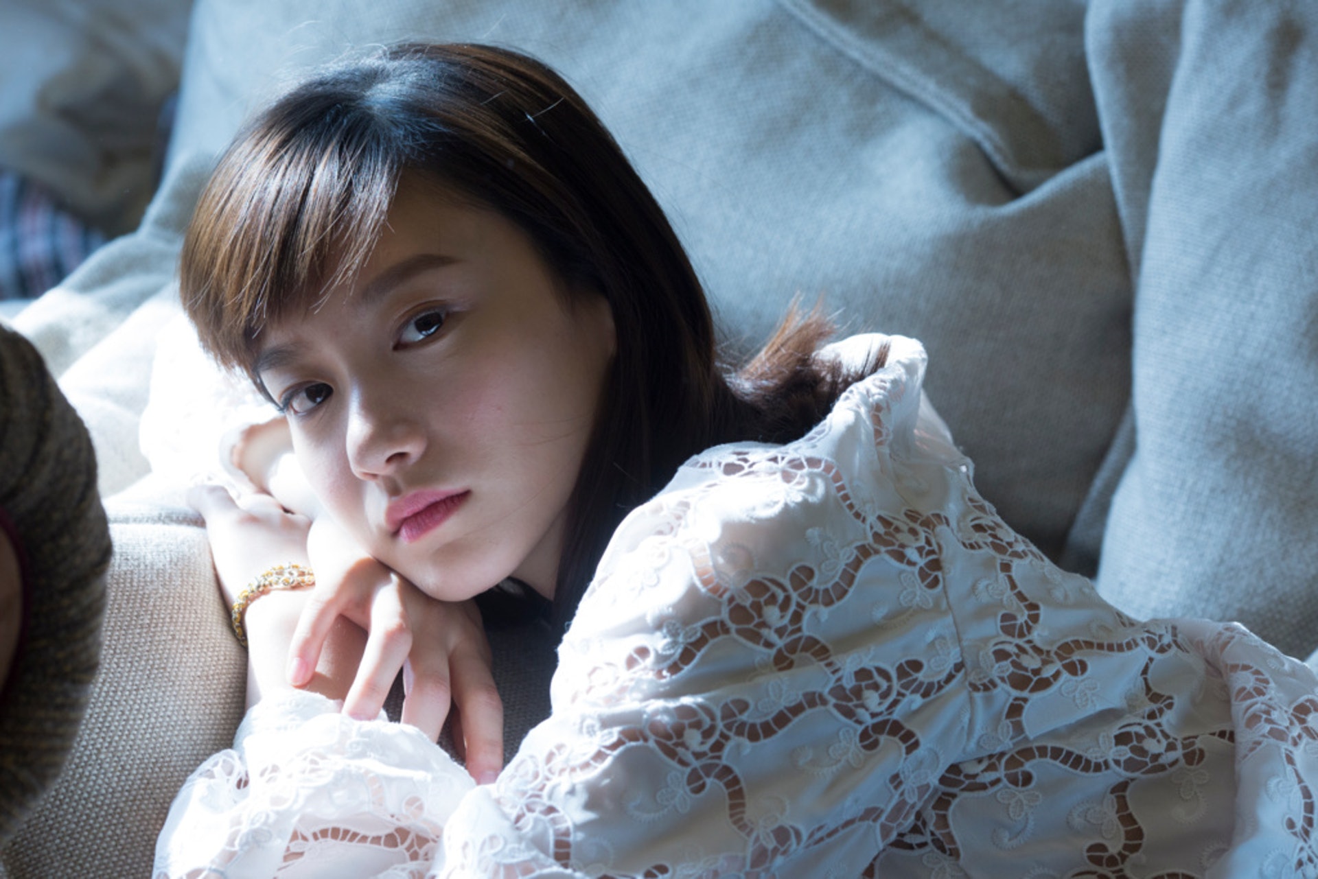 文青女神袁澧林氣質清新,跟《白色女孩》的氛圍非常夾。(梁碧玲攝) 文青女神袁澧林氣質清新,跟《白色女孩》的氛圍非常夾。(梁碧玲攝)