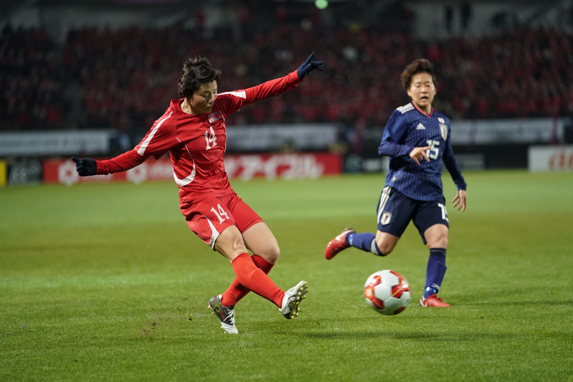 東亞足球錦標賽,朝鮮女足2:0日本女足,成功奪冠。(高詩琦攝) 東亞足球錦標賽,朝鮮女足2:0日本女足,成功奪冠。(高詩琦攝)