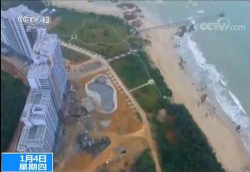 海南房地產違規侵佔海岸線。（央視新聞）