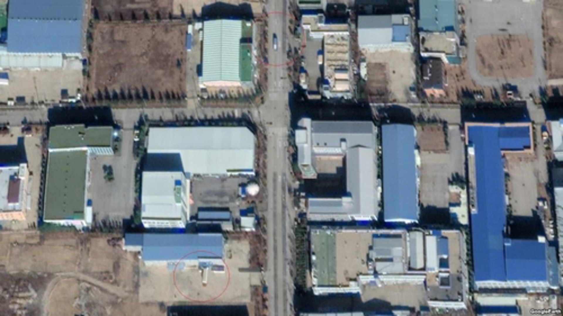 Digital Globe拍攝的衛星圖片展現了開城工業園區的面貌。(韓聯社) Digital Globe拍攝的衛星圖片展現了開城工業園區的面貌。(韓聯社)
