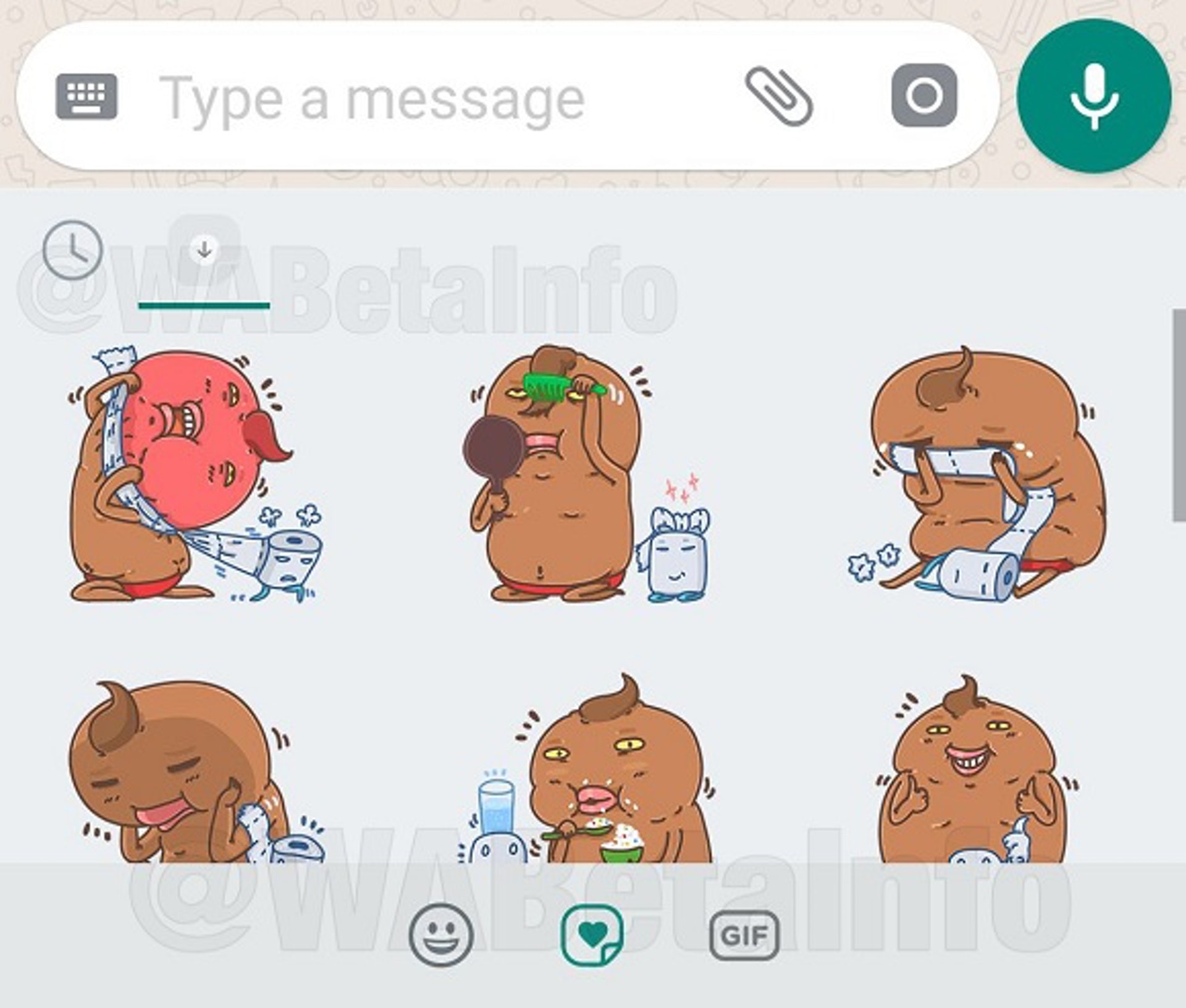 這個相信將會是WhatsApp選擇貼圖的介面。(wabetainfo.com) 這個相信將會是WhatsApp選擇貼圖的介面。(wabetainfo.com)