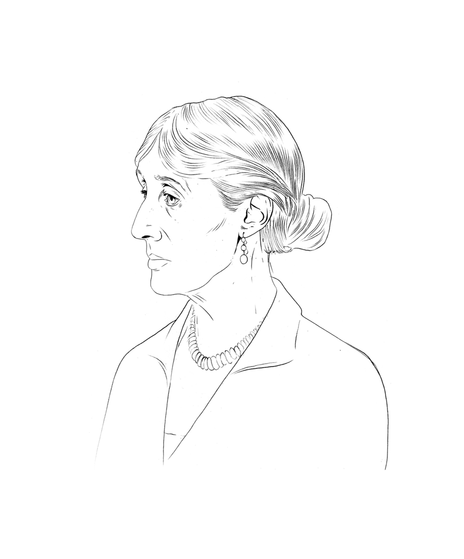 Google職員為製作Doodle的繪畫的草稿,畫中的伍爾芙(Virginia Woolf)表情柔和、氣質優雅。(網上圖片) Google職員為製作Doodle的繪畫的草稿,畫中的伍爾芙(Virginia Woolf)表情柔和、氣質優雅。(網上圖片)