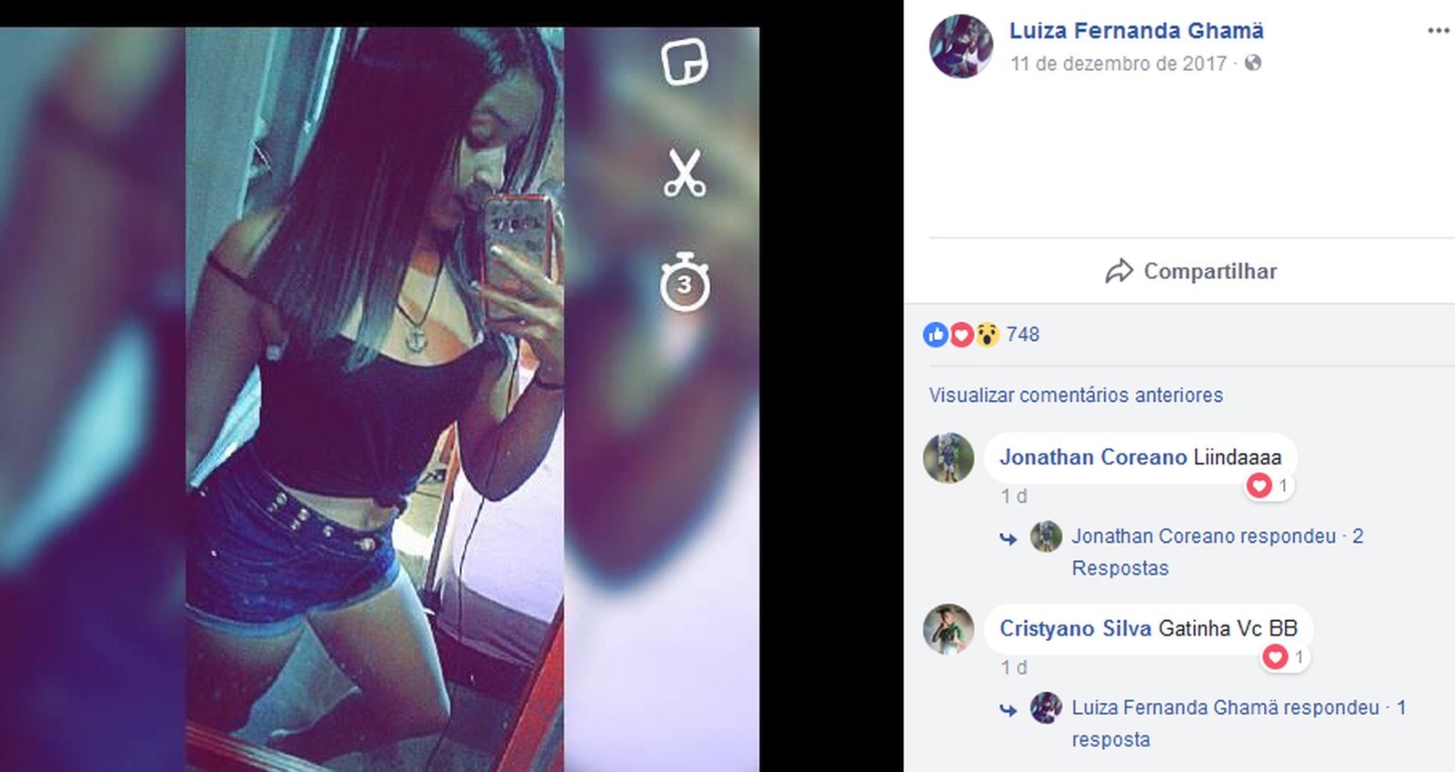 17歲的巴西少女皮涅羅（Luiza Pinheiro）周日（18日）被發現死在家中，死時還戴着耳筒，但已在耳內熔化，身旁本在充電中的手機也是同一命運。（Facebook截圖）