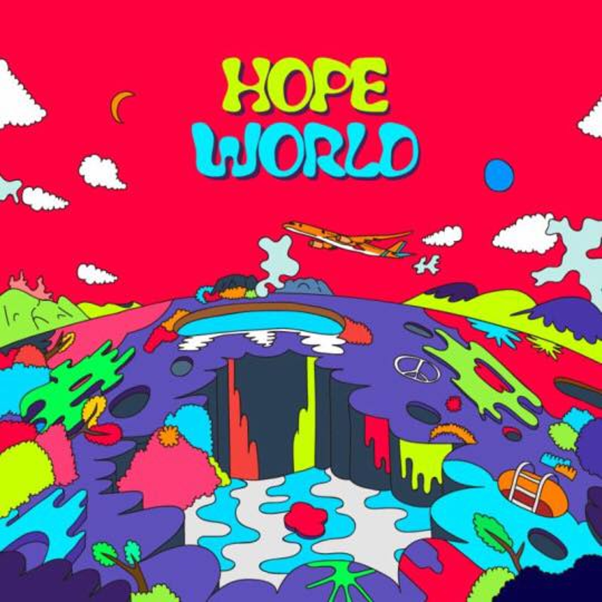 《HOPE WORLD》的專輯封面以鮮艷顏色做主題。(網上圖片) 《HOPE WORLD》的專輯封面以鮮艷顏色做主題。(網上圖片)