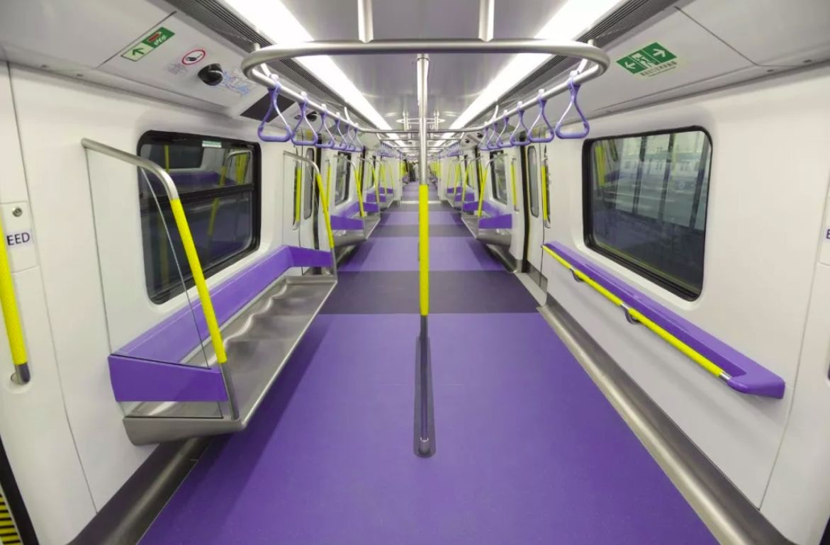 新列車車廂大膽採用紫色。（中國中車微信圖片）