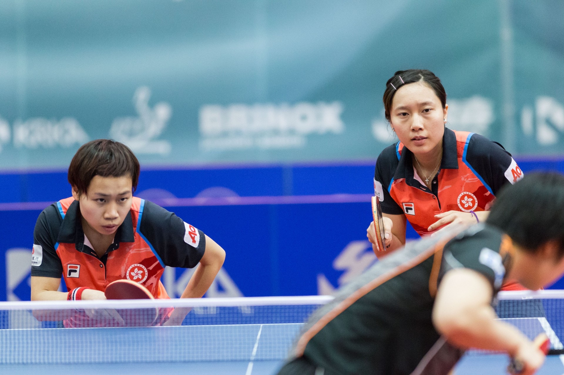 吳穎嵐（左）及蘇慧音（右）在斯洛文尼亞賽贏得女雙。（圖片來源ITTF）