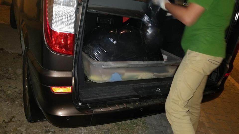 寵物善終公司帶走狗狗遺體。(黃小姐提供圖片)