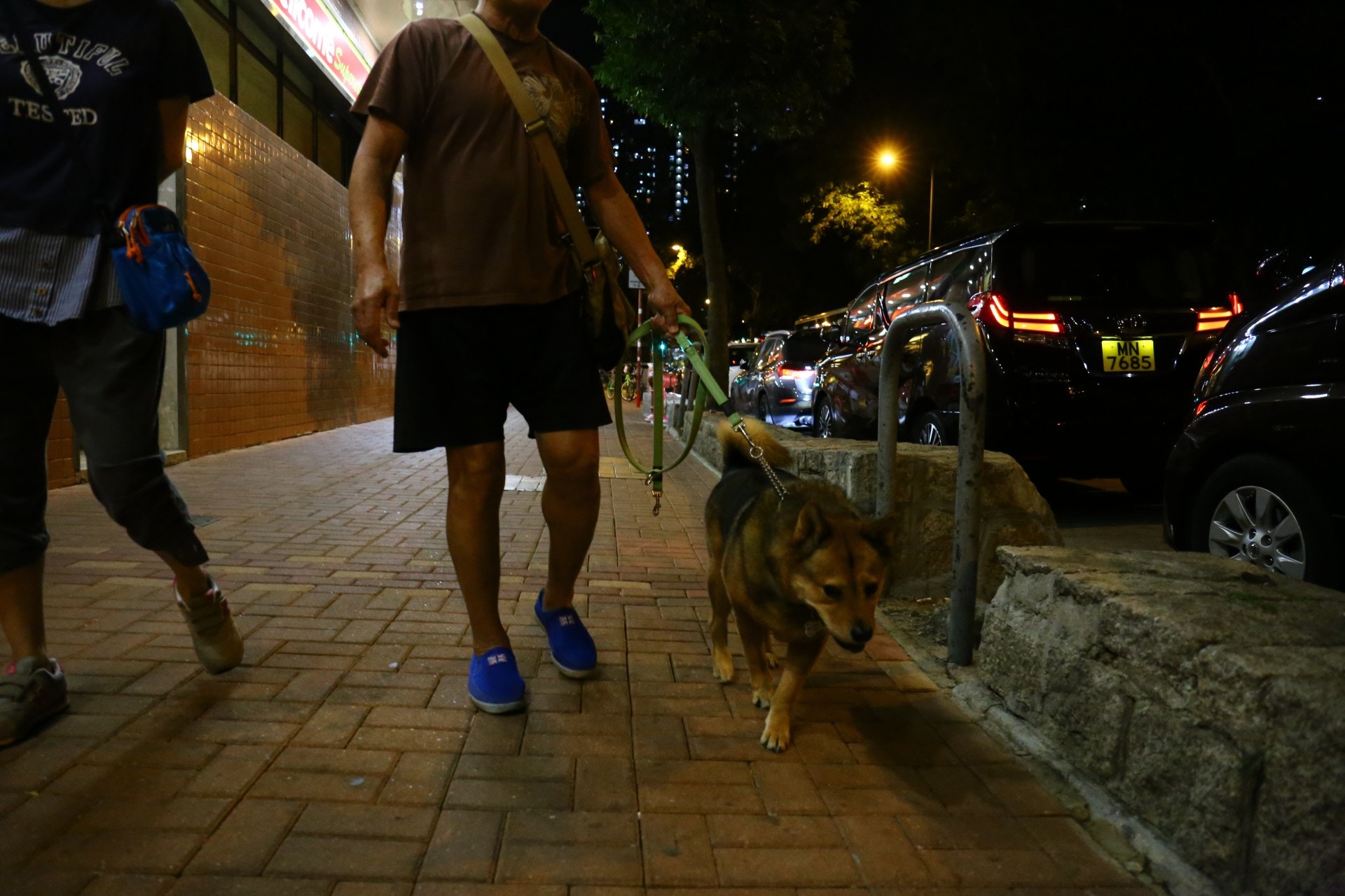 事件發生後,三爸帶初三外出散步時,均要份外小心。(魯嘉裕攝)