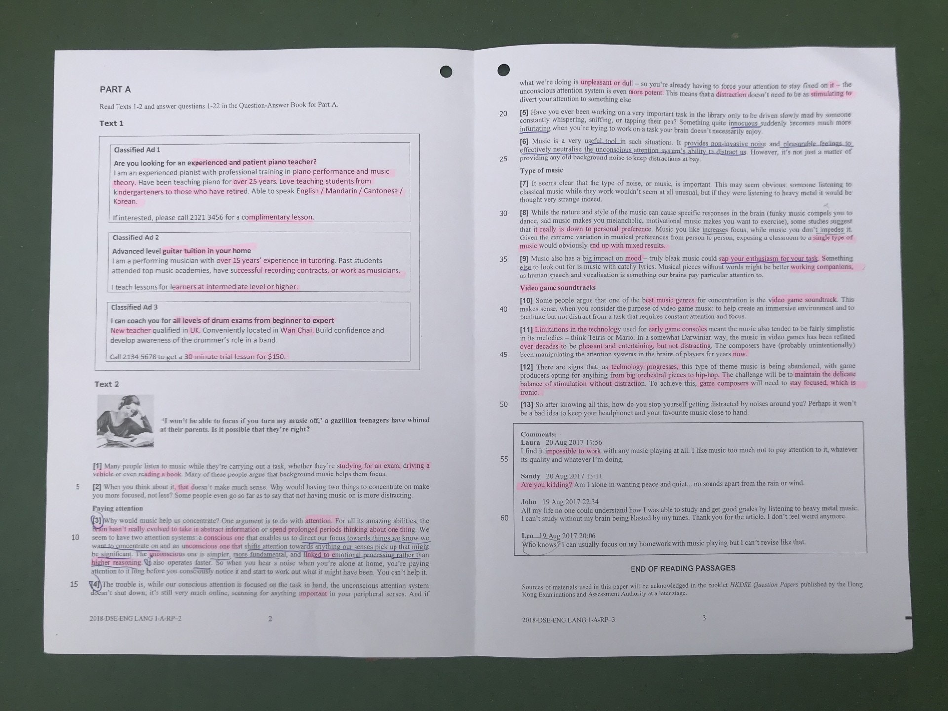 DSE 2018】英文閱讀卷有考生稱問題需時理解答題時間不足