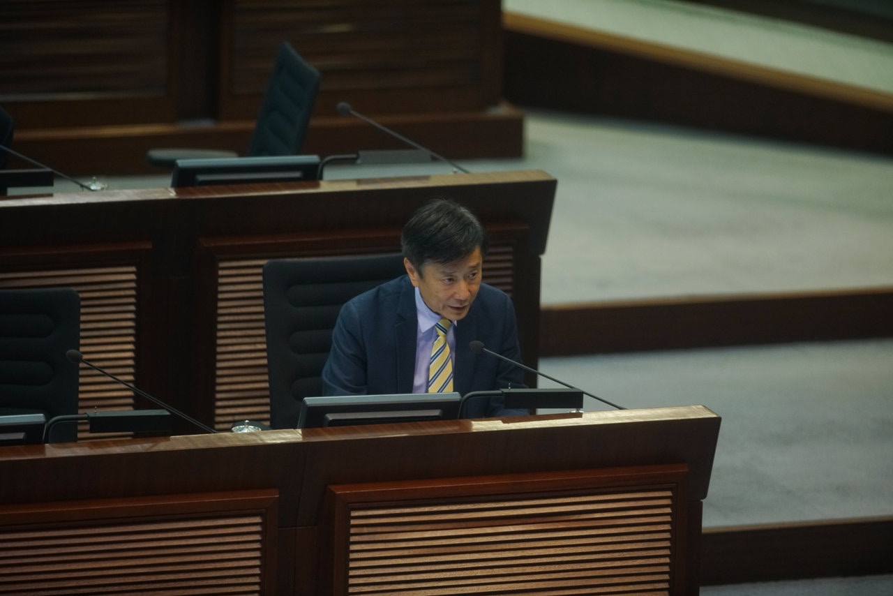 姚思榮問到有關Uber的問題。（吳鍾坤攝）