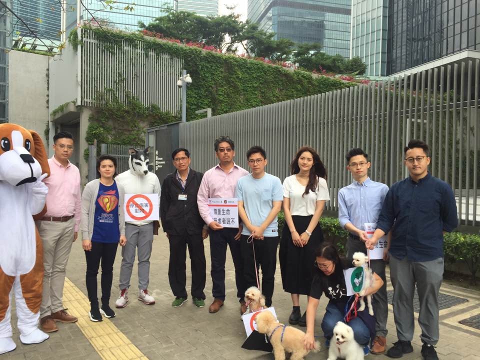 九龍城社區幹事李超宇(右四)。(陳晶琦攝)