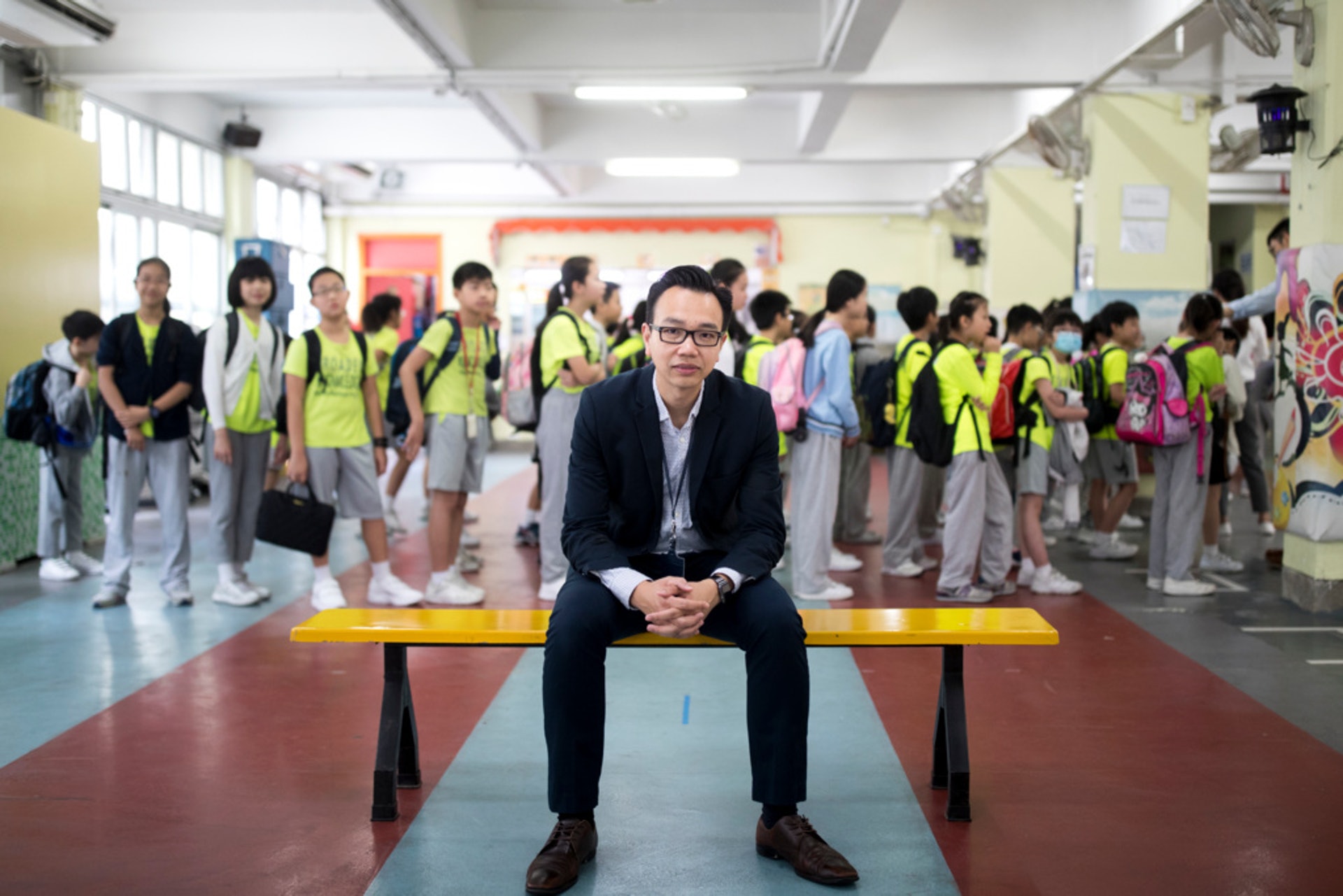 浸信會天虹小學校長朱子穎表示,學校是根據TSA報告,才決定加強學生看圖作文訓練。(余俊亮攝)