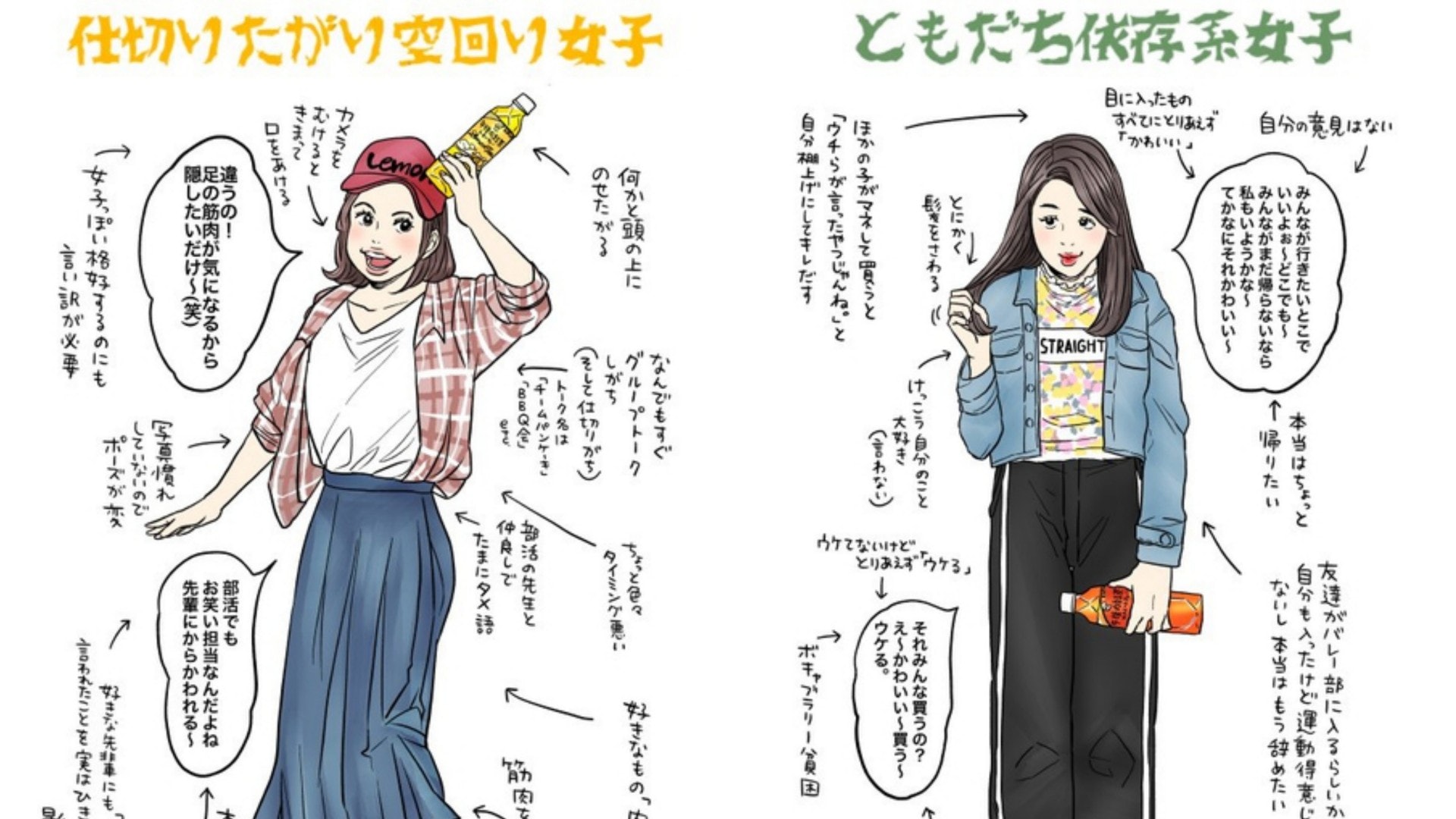 4種常見的午後紅茶女子。(Twitter@Kirin_Company) 4種常見的午後紅茶女子。(Twitter@Kirin_Company)