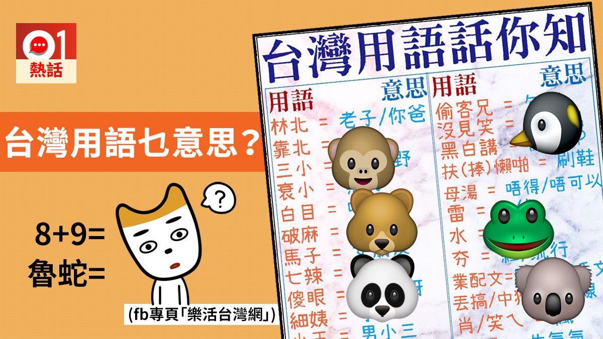 港台用語大不同 一圖話你知甚麼字眼不能用 「小王」究竟點解? 港台用語大不同 一圖話你知甚麼字眼不能用 「小王」究竟點解?