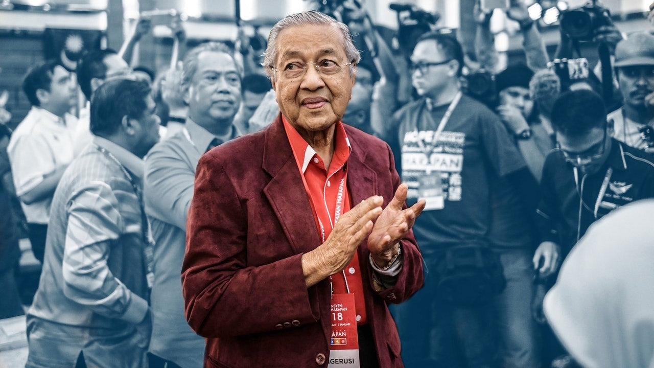 馬哈蒂爾（Mahathir bin Mohamad）以92歲高齡，率領希望聯盟實現馬來西亞的首次政權輪替。（視覺中國）