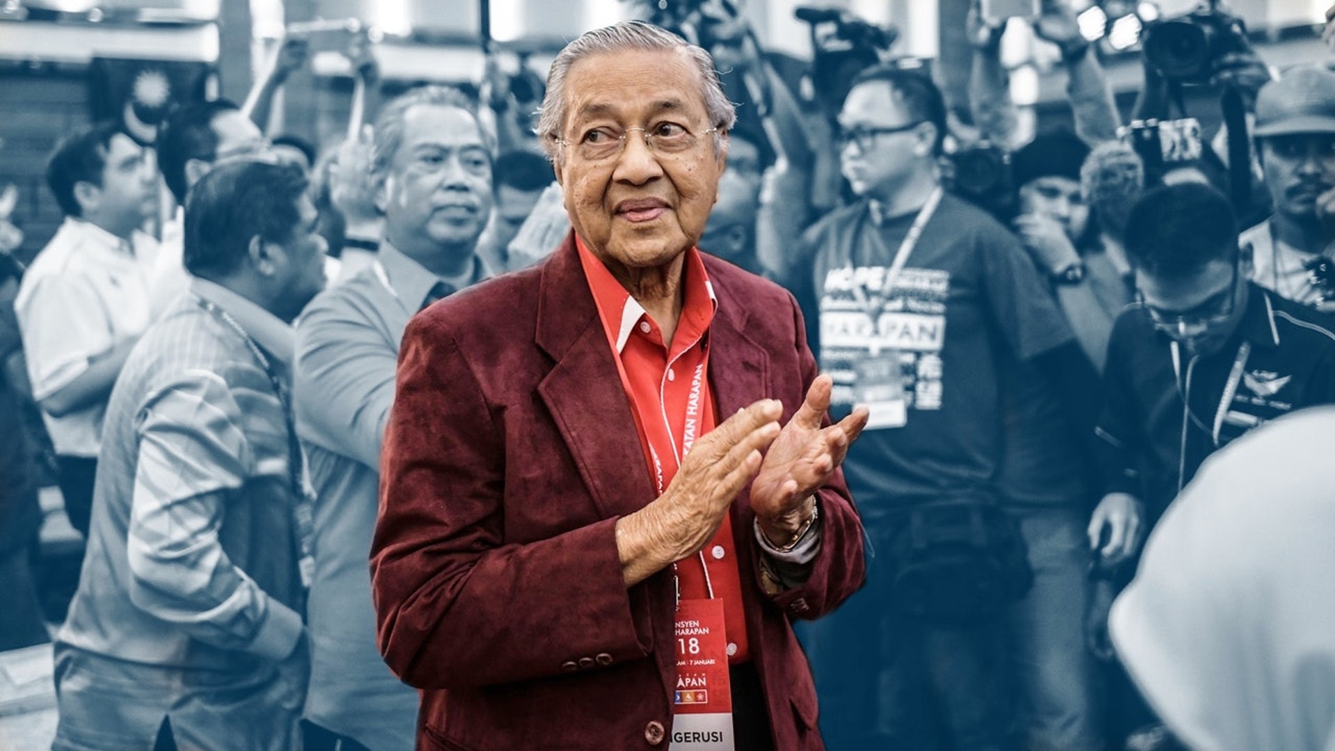 馬哈蒂爾(Mahathir bin Mohamad)以92歲高齡,率領希望聯盟實現馬來西亞的首次政權輪替。(視覺中國)