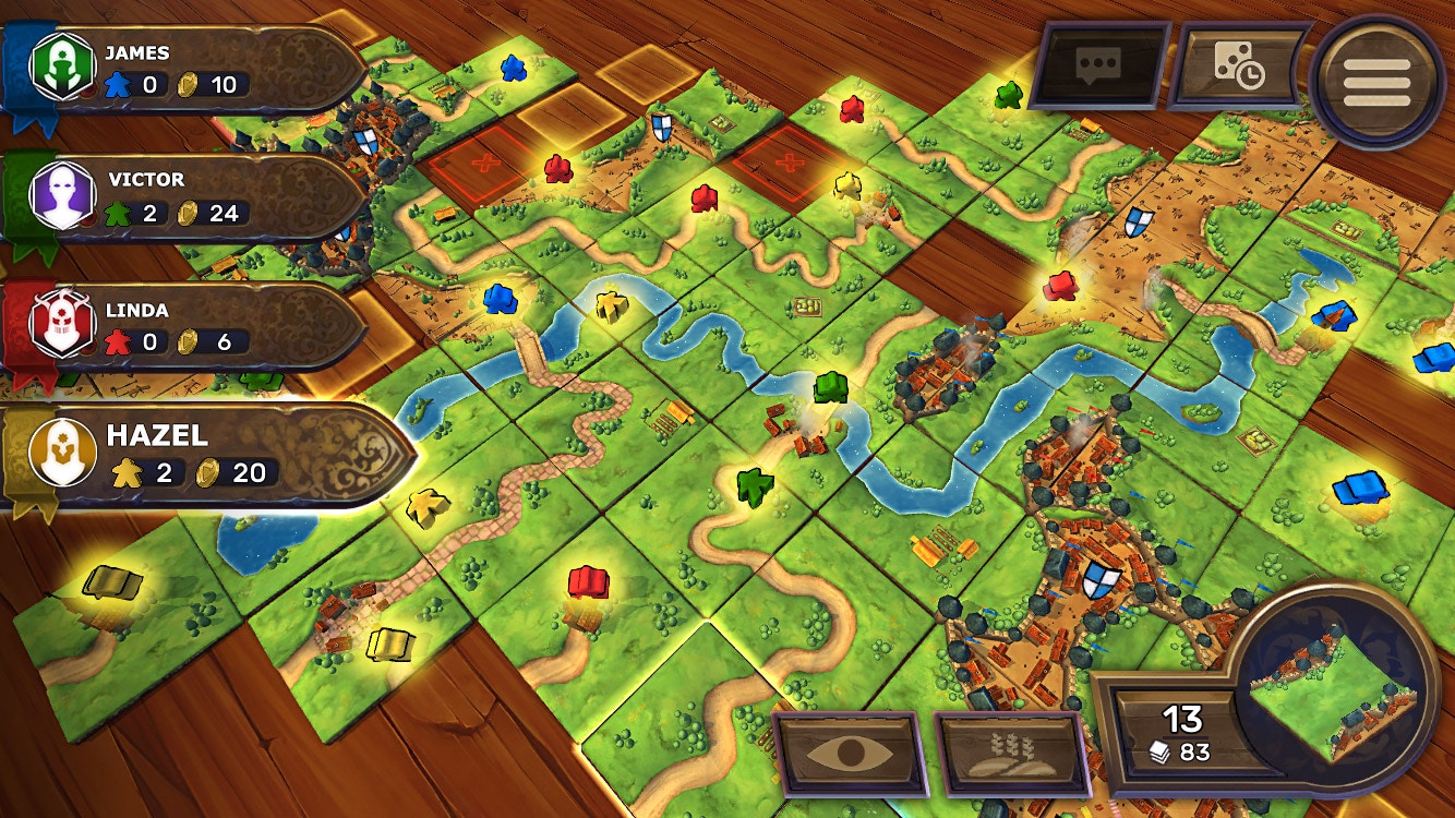 Switch版《卡卡頌Carcassonne》，方便因土地問題冇位鋪牌玩的朋友，一開機就玩到。