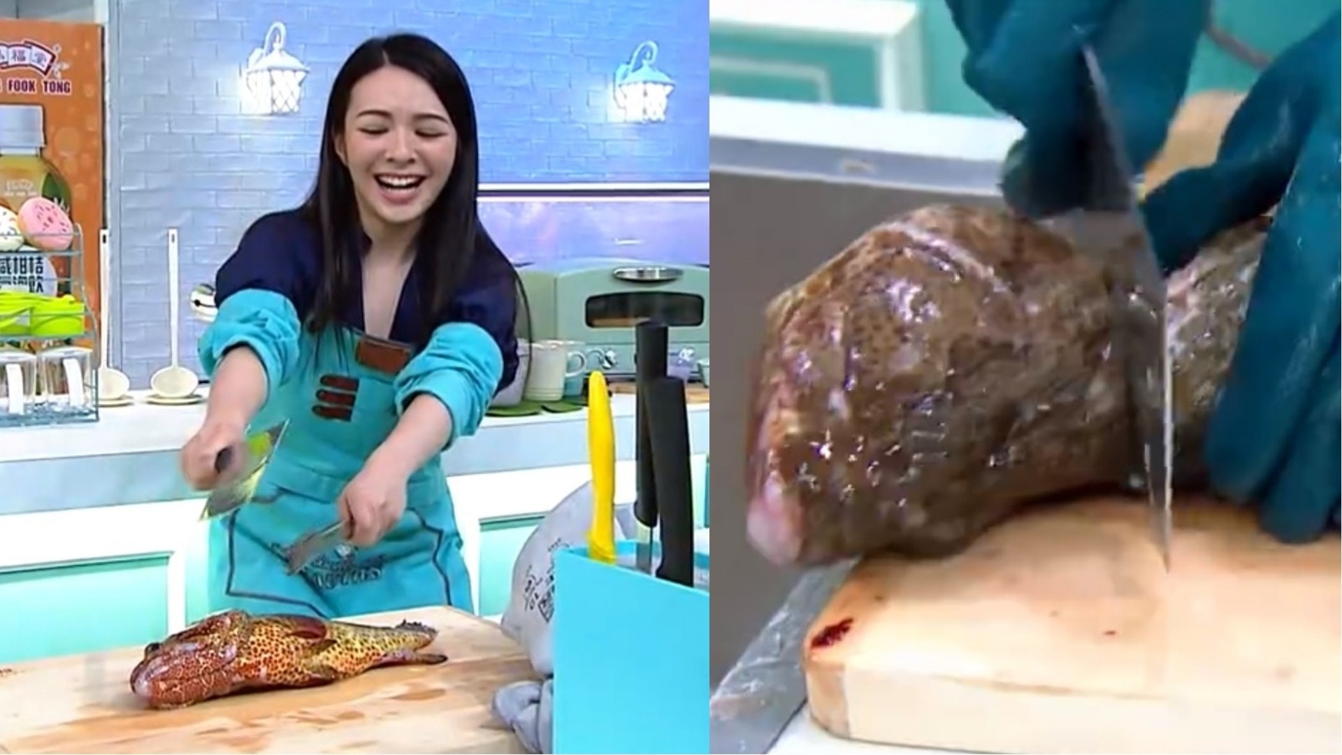 「香港素食會」指《美女廚房》增加動物不必要的痛苦。(節目截圖) 「香港素食會」指《美女廚房》增加動物不必要的痛苦。(節目截圖)