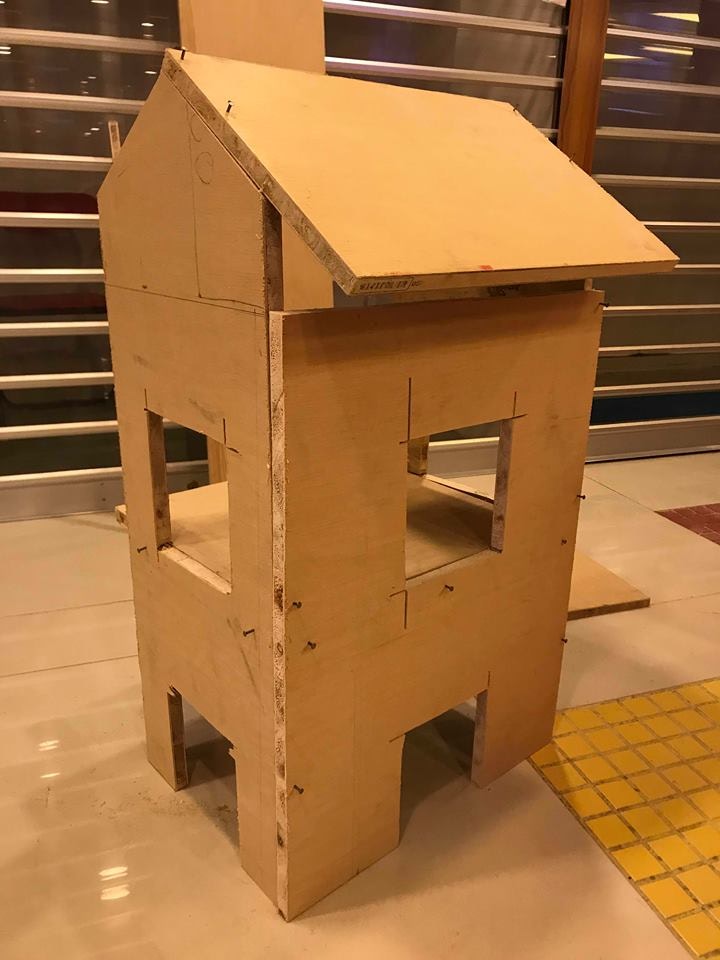 複式貓木屋外形相當精美。(被訪者提供圖片) 複式貓木屋外形相當精美。(被訪者提供圖片)