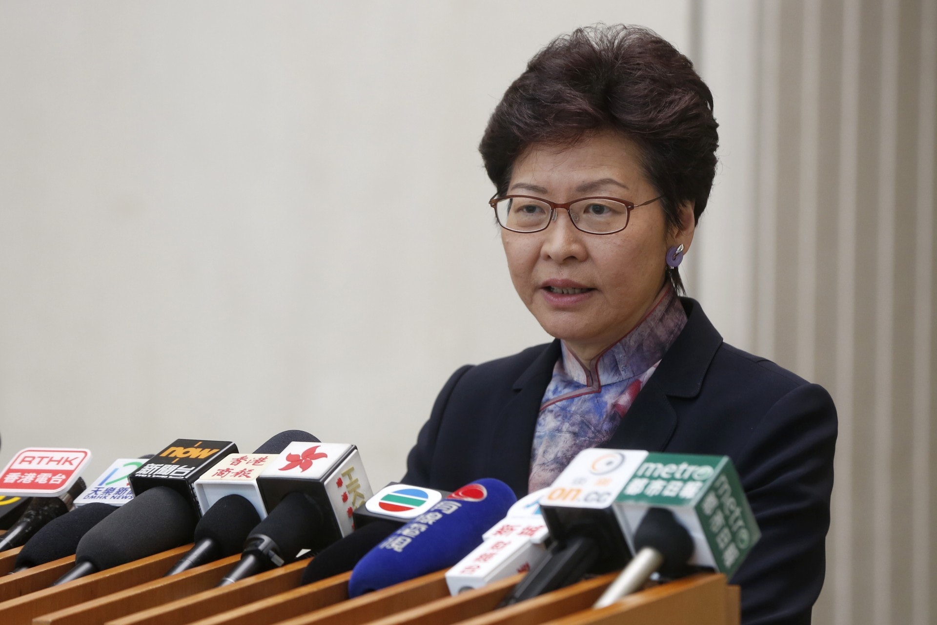 林鄭表示,表態支持填海,是要展示「政治決心」。(張浩維攝) 林鄭表示,表態支持填海,是要展示「政治決心」。(張浩維攝)