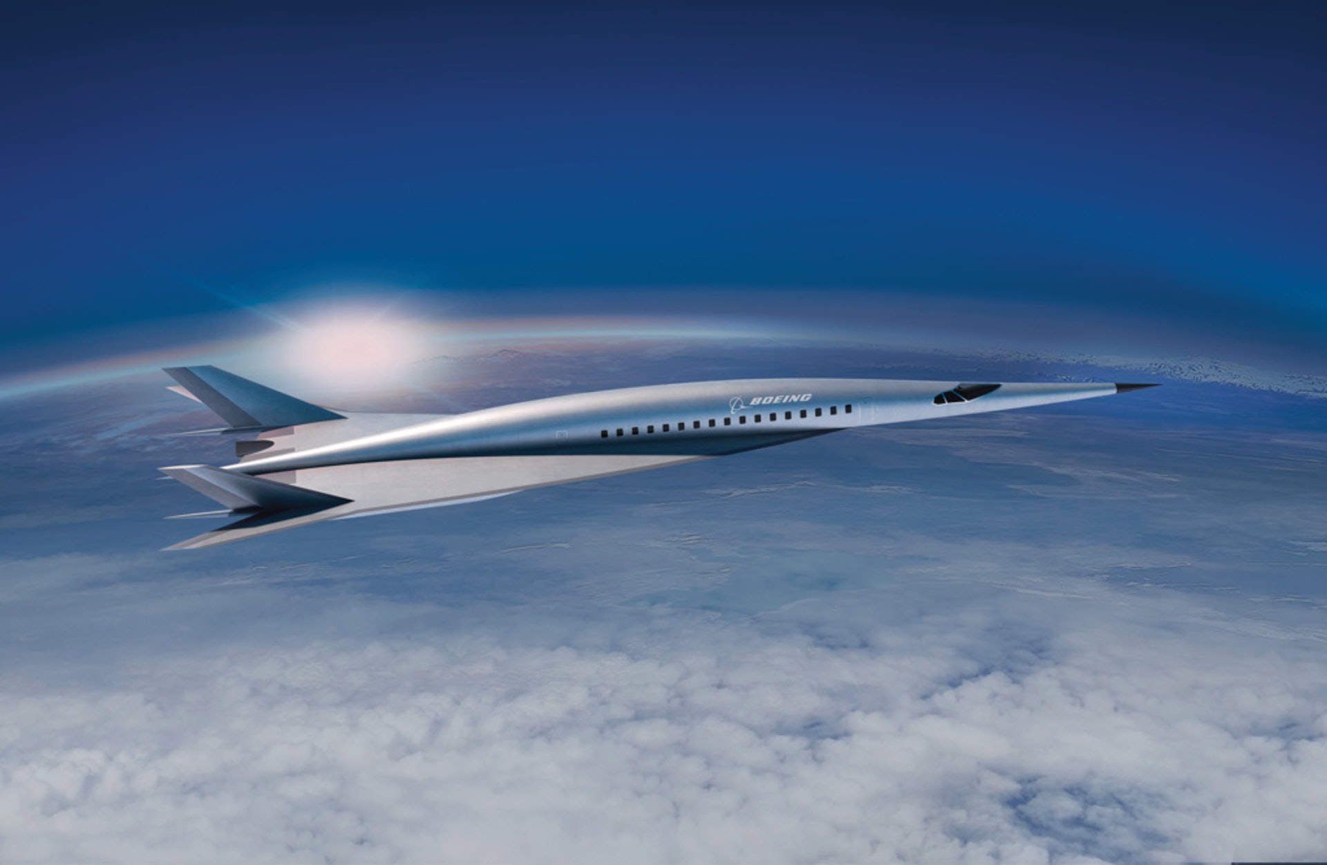 波音(Boeing)在上周初步介紹了製造高超音速(Hypersonic)飛機的未來願景,預計將先於軍方應用,20、30年後作為載人交通工具。(Boeing提供圖片) 波音(Boeing)在上周初步介紹了製造高超音速(Hypersonic)飛機的未來願景,預計將先於軍方應用,20、30年後作為載人交通工具。(Boeing提供圖片)