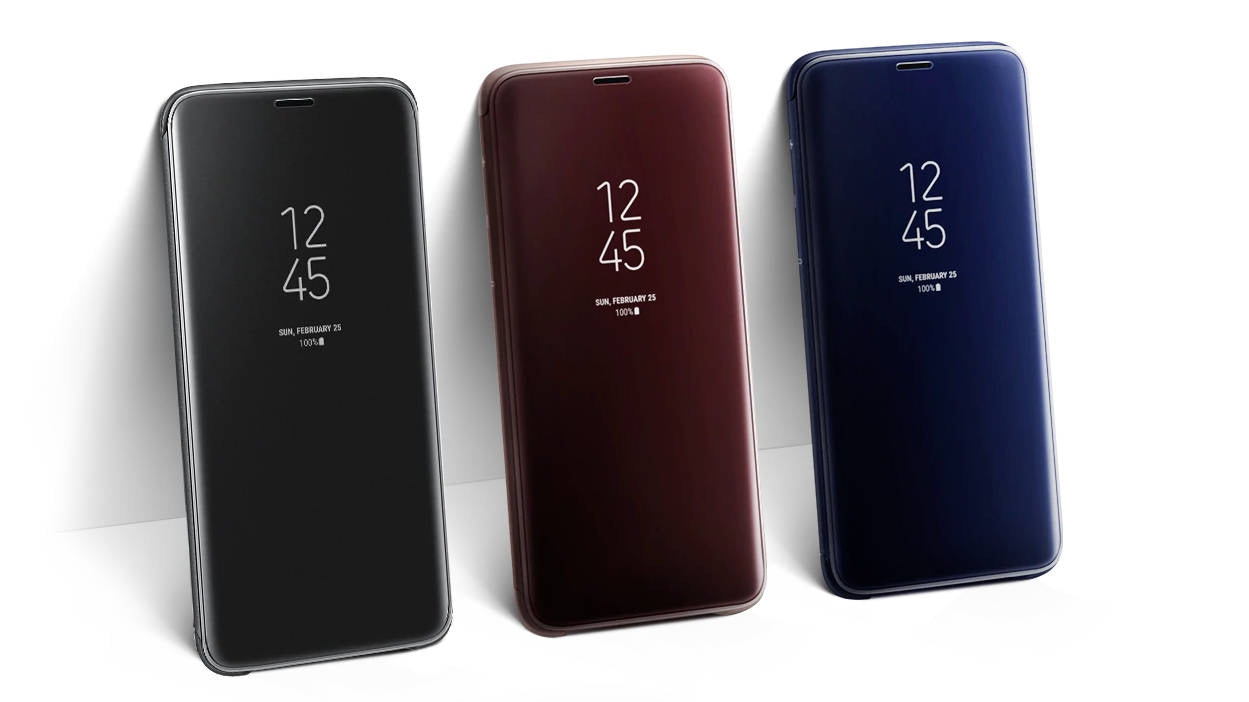 最準分析師郭明錤透露 Samsung Galaxy S10 系列 3 個型號的屏幕規格，圖為 S9 配上透視感應保護套的外貌。（Samsung）