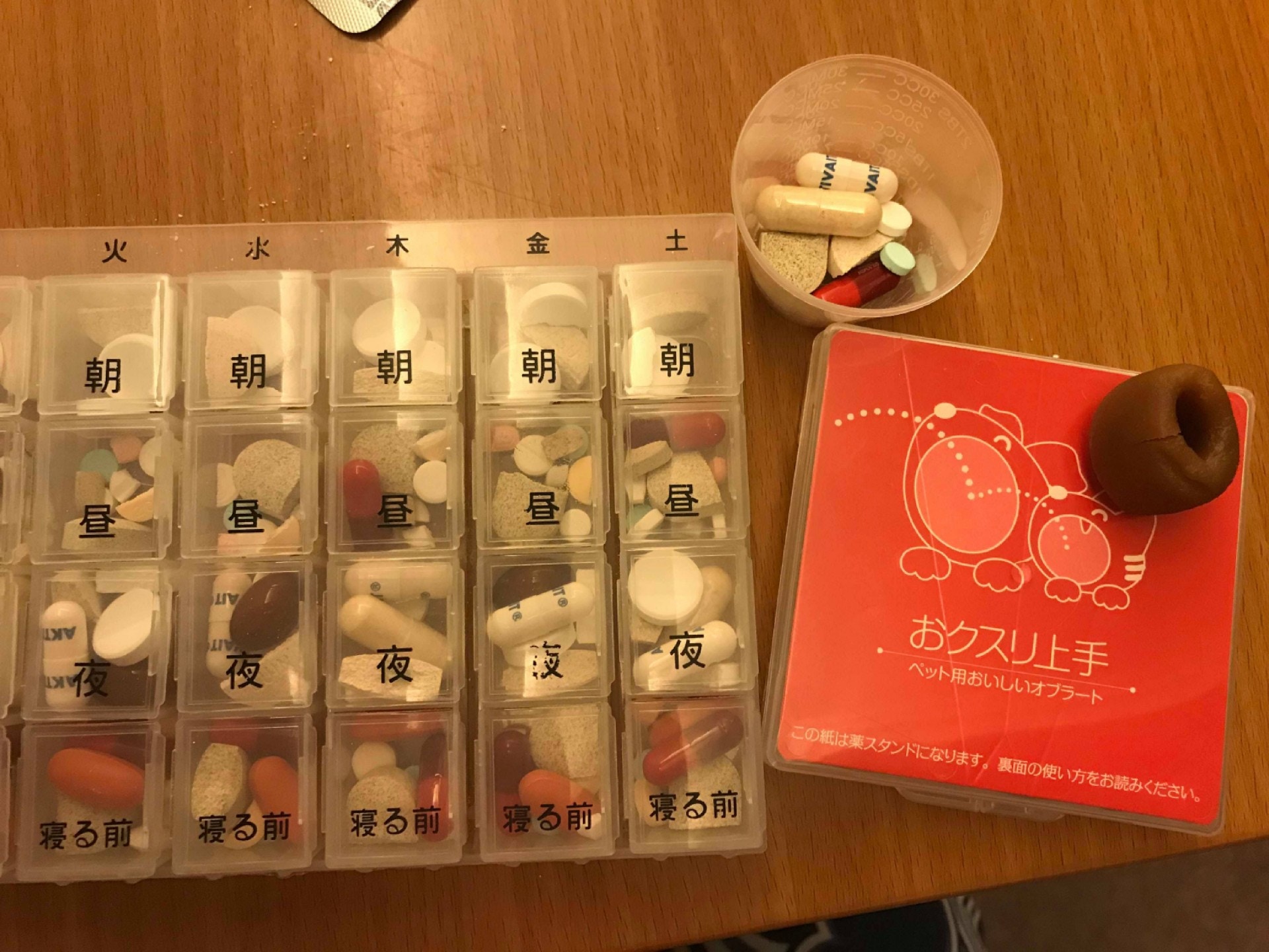 嘉嘉數量驚人的藥物,另外還須服用藥水。(圖片由受訪者提供) 嘉嘉數量驚人的藥物,另外還須服用藥水。(圖片由受訪者提供)