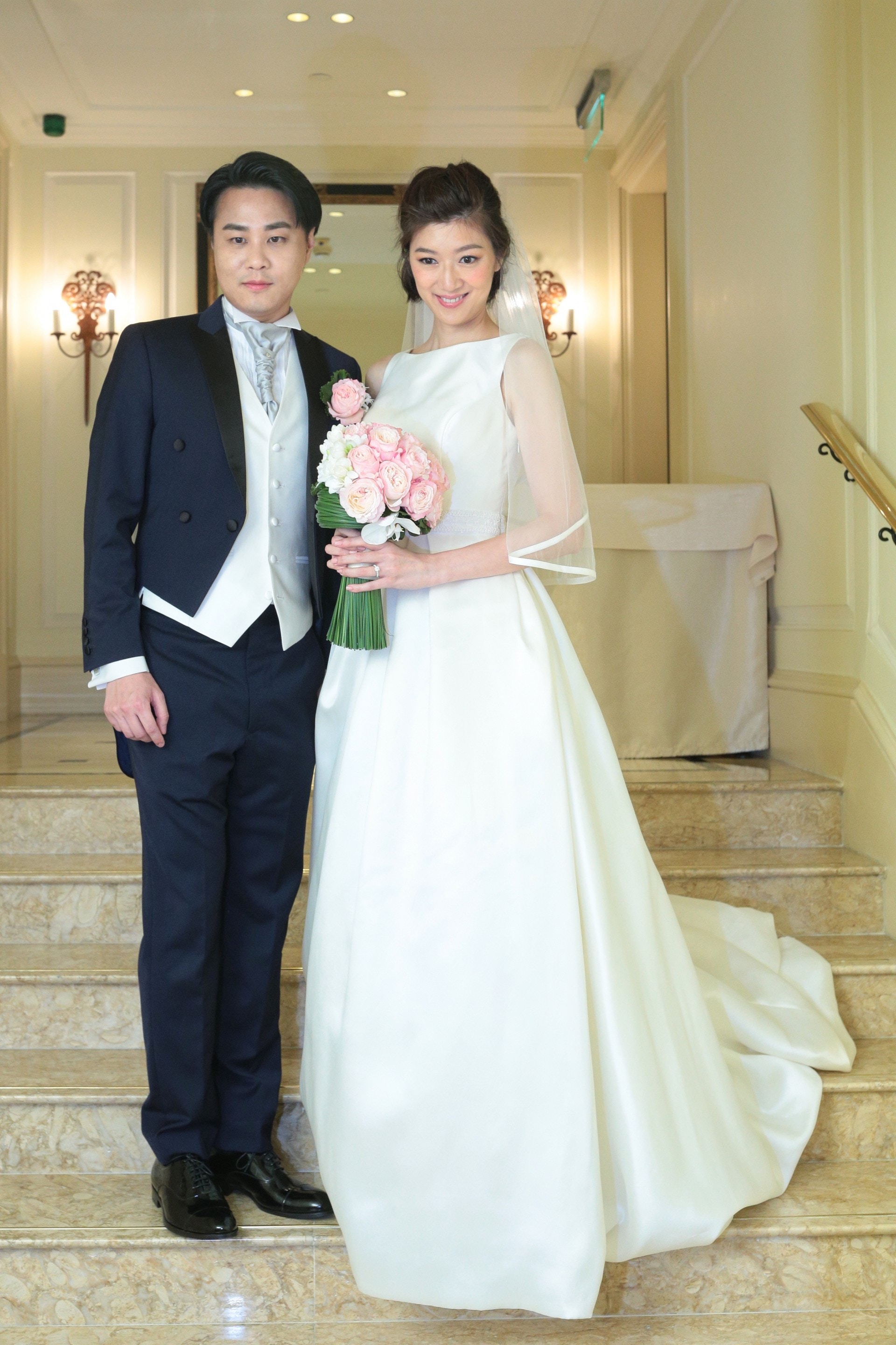 容海恩袁彌昌結婚。（羅君豪攝）