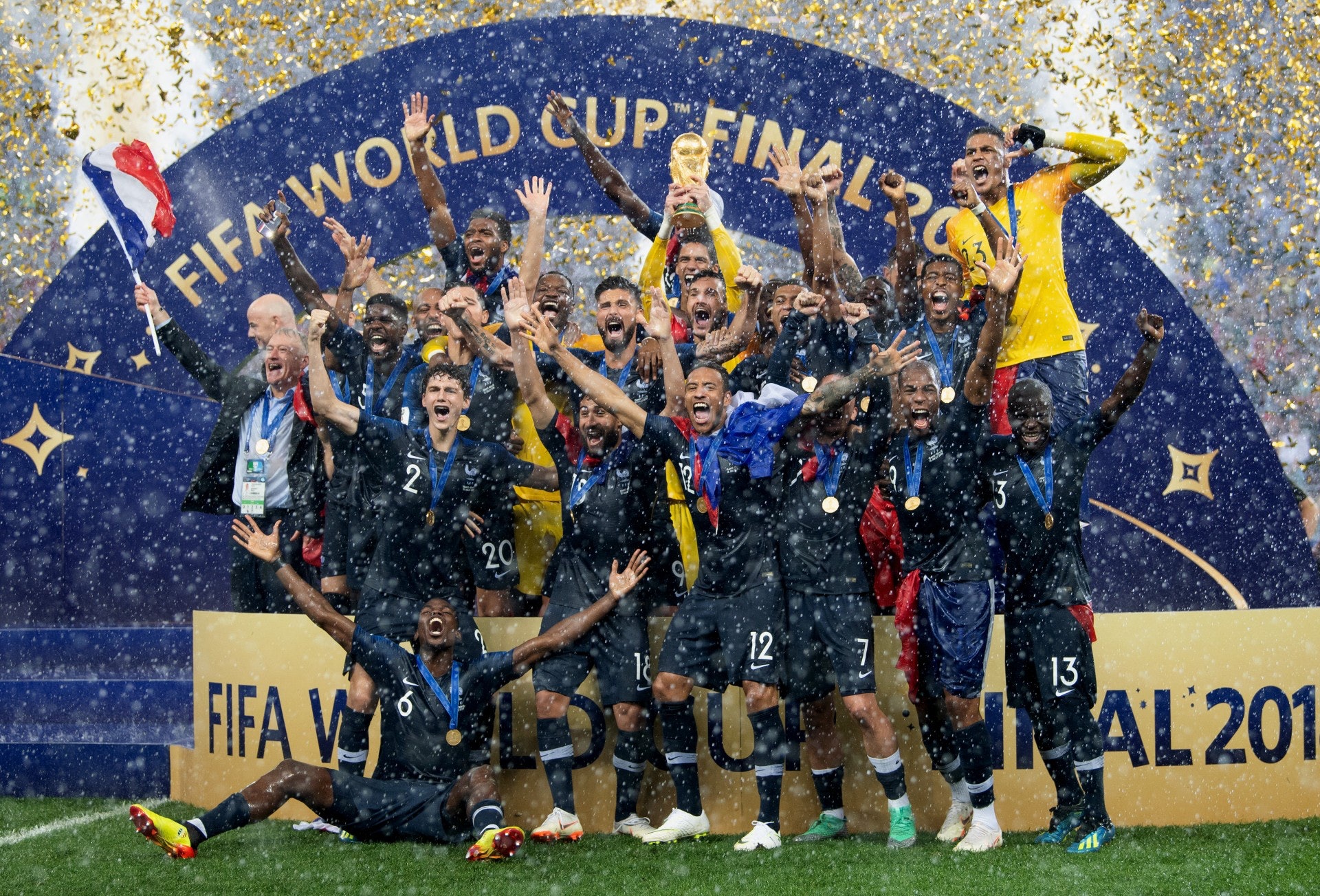 法國贏得世界盃冠軍，世界排名仍升上第1。 （Getty Images）