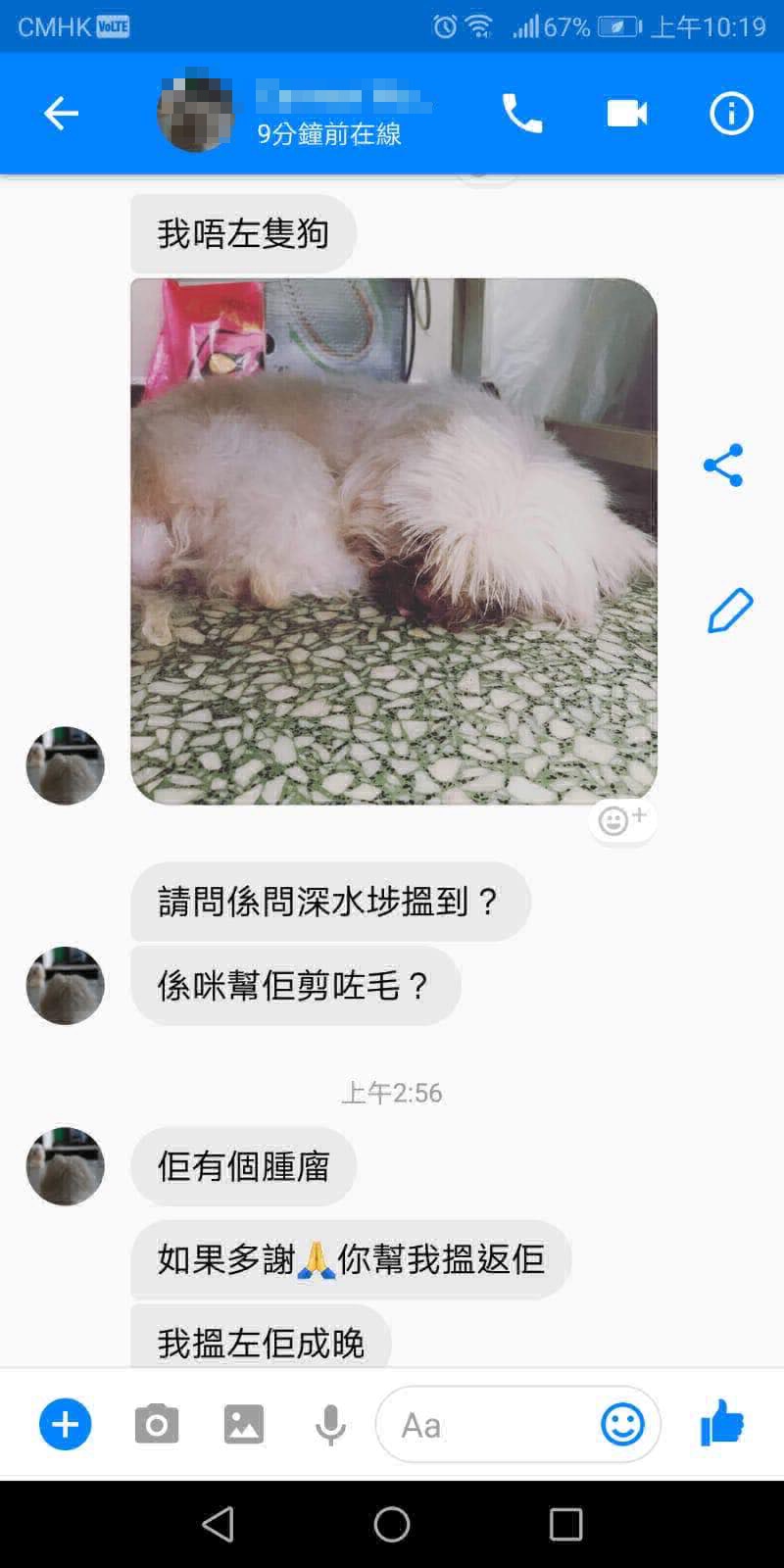 聲稱是「佑佑」原主人的黃小姐主動聯絡Melon的朋友。(受訪者提供) 聲稱是「佑佑」原主人的黃小姐主動聯絡Melon的朋友。(受訪者提供)