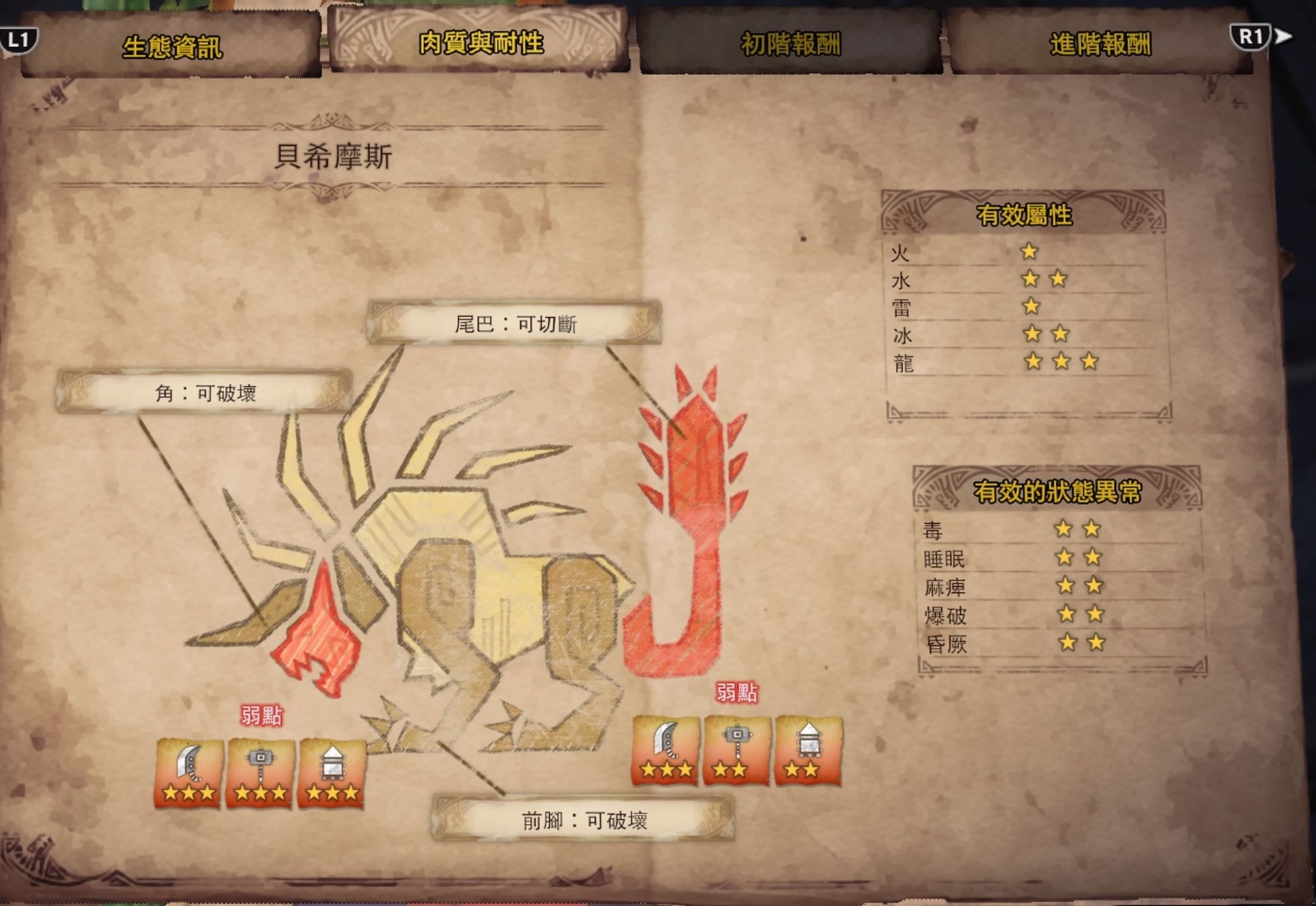 Monster Hunter World Mhw中文攻略 全大型魔物弱點及屬性圖鑑 香港01 遊戲動漫