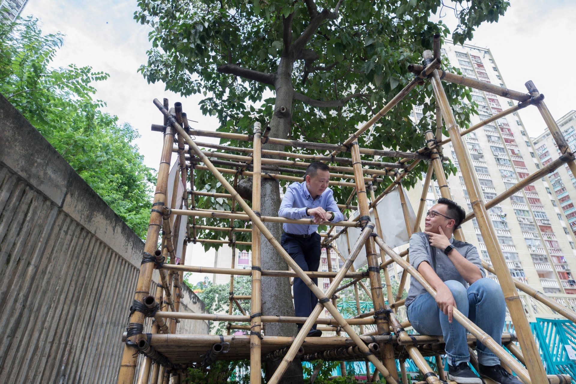 校內樹屋亦由學生所建。(梁鵬威攝) 校內樹屋亦由學生所建。(梁鵬威攝)