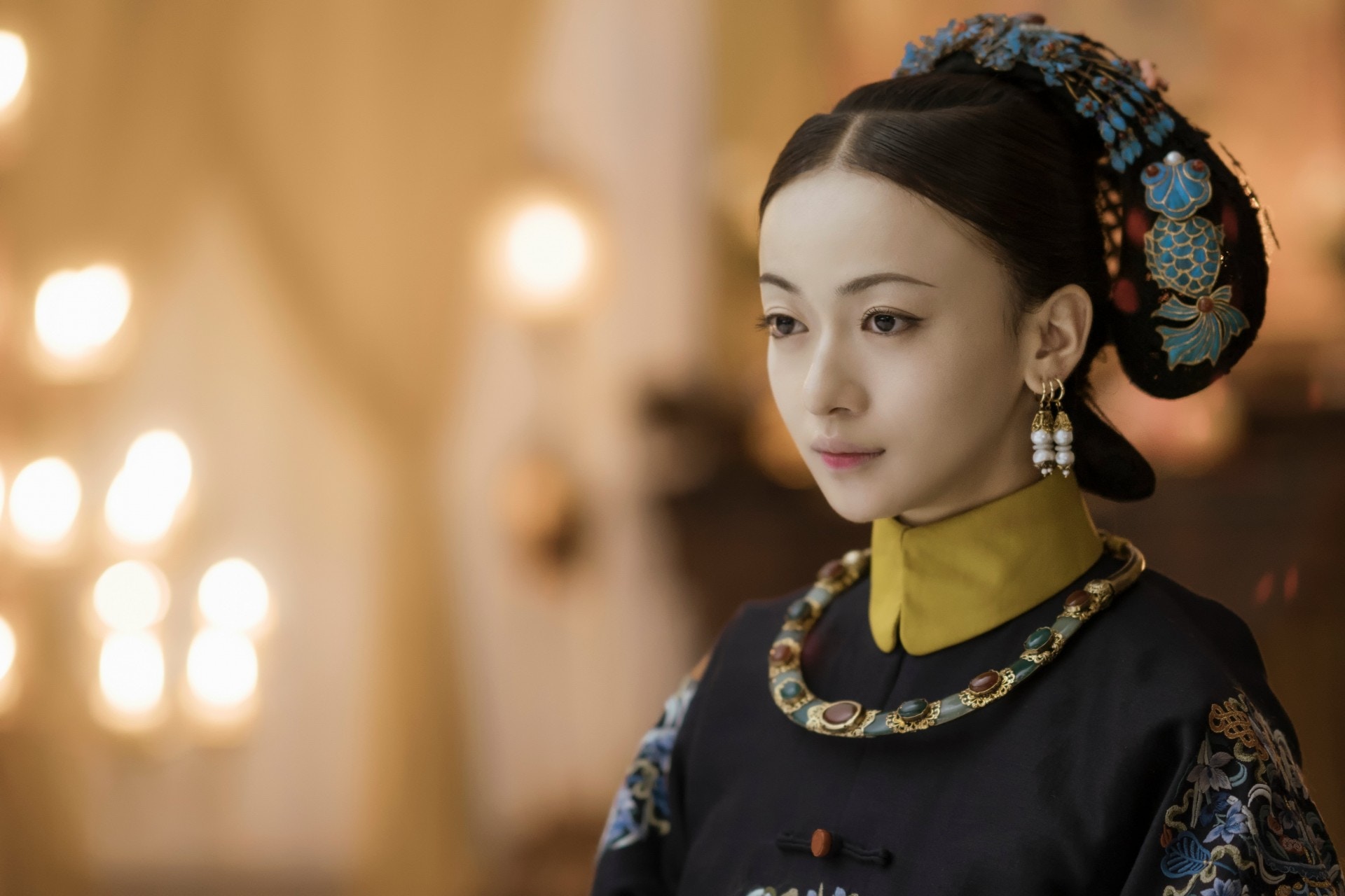 吳謹言飾演的瓔珞，最終會晉升至令皇貴妃，但月薪只得$30,000。（劇照）