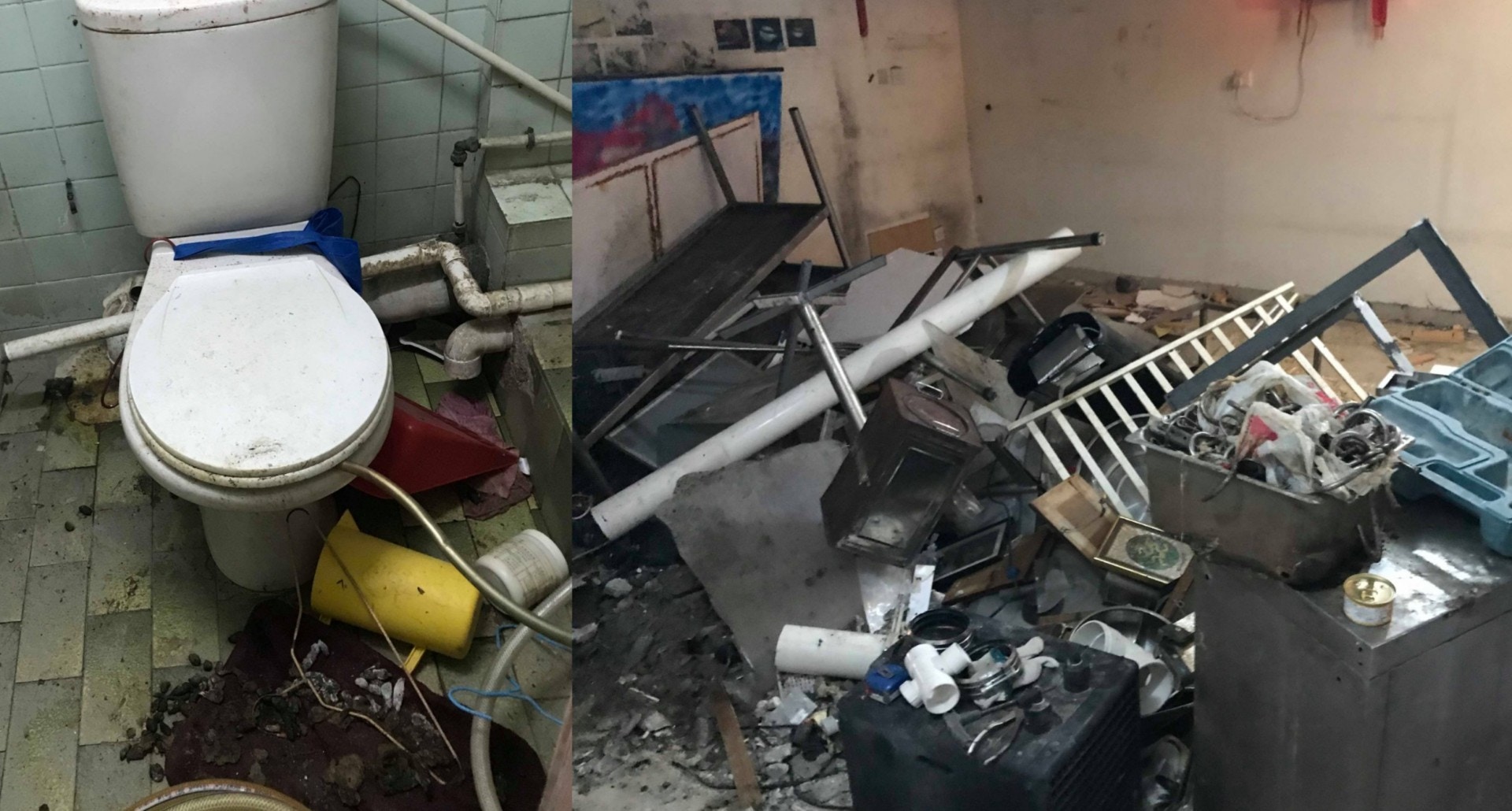 店鋪大閘近日重開,有街坊經過發現店舖地面滿佈貓屎,傳來陣陣惡臭,衛生情況非常惡劣。(區小姐提供) 店鋪大閘近日重開,有街坊經過發現店舖地面滿佈貓屎,傳來陣陣惡臭,衛生情況非常惡劣。(區小姐提供)