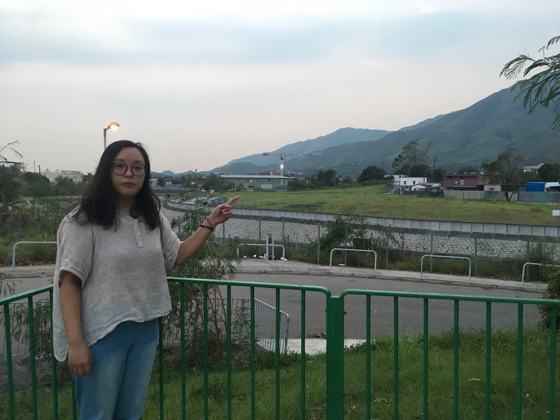 陳秉鳳直言已多年沒到訪菜園村舊村，她所指的位置，是舊村範圍中沒有被用作高鐵車廠的位置，但現時只丟空，雜草叢生。 (鄭翠碧攝)