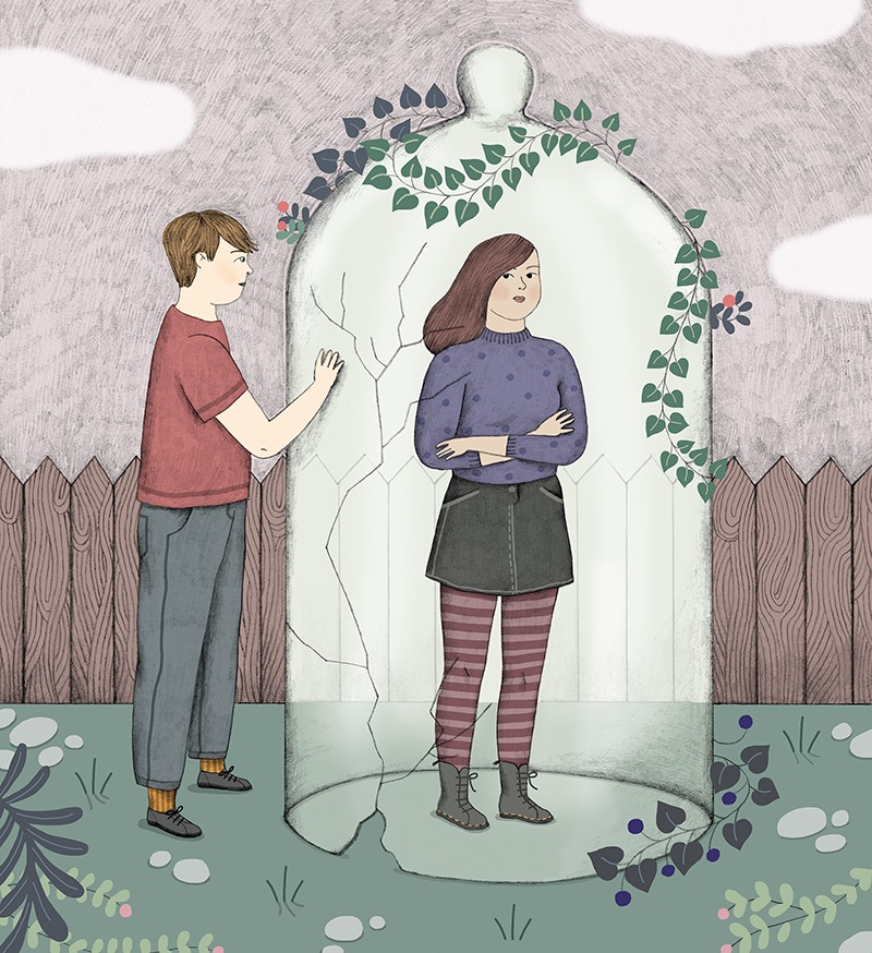 Мужчина и женщина разделенные стеной. Separate from. Дети экстраверты иллюстрации. Разделение людей. Misunderstanding picture.