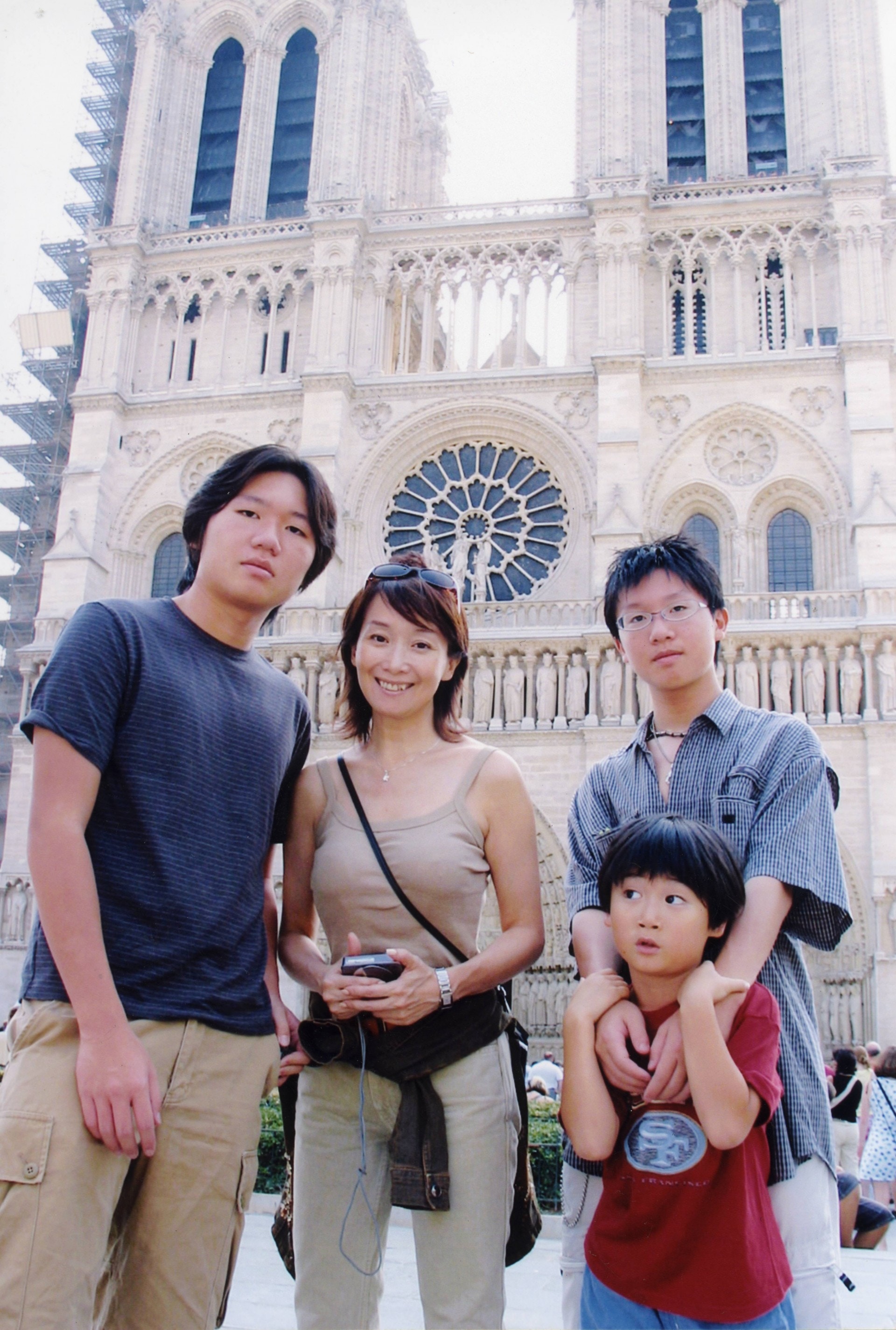 陳美齡的三個兒子：和平、昇平和協平如今都在美國矽谷生活。（受訪者供圖）