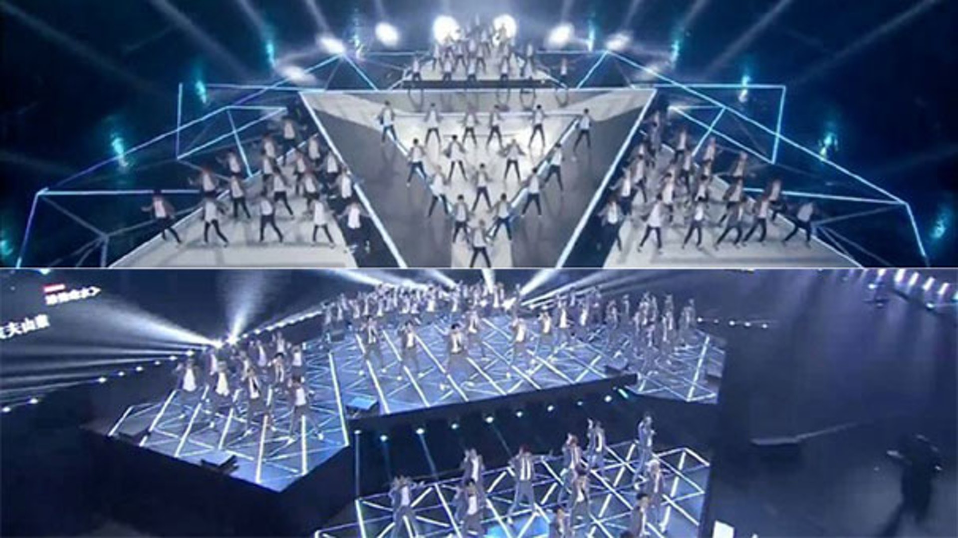 《偶像練習生》場景(下)被指與《Produce 101》場景(上)相似度高。(網絡圖片) 《偶像練習生》場景(下)被指與《Produce 101》場景(上)相似度高。(網絡圖片)