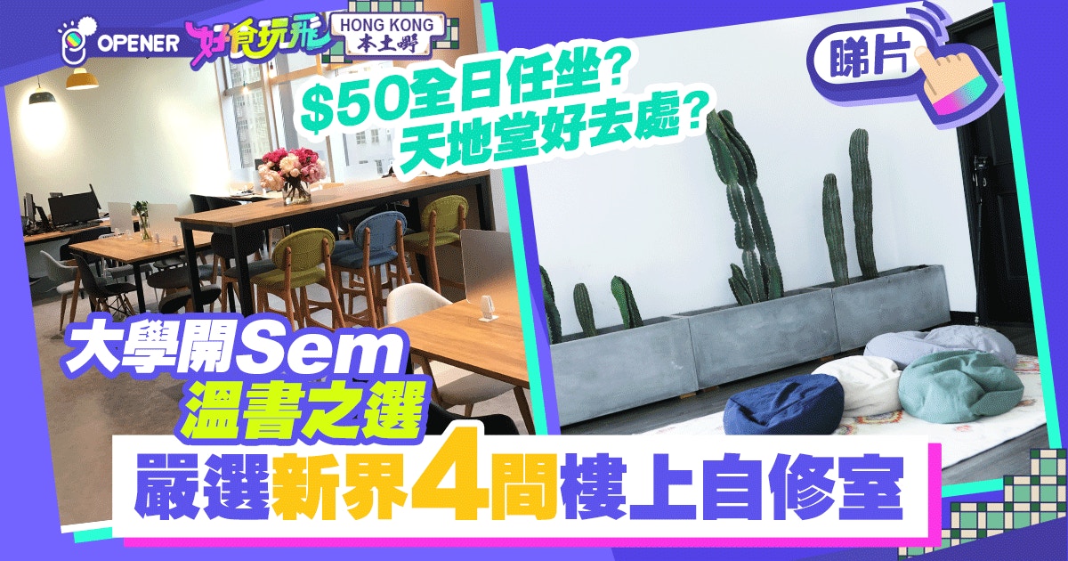 嚴選新界4間樓上自修室　大學生天地堂好去處　$50全日任坐