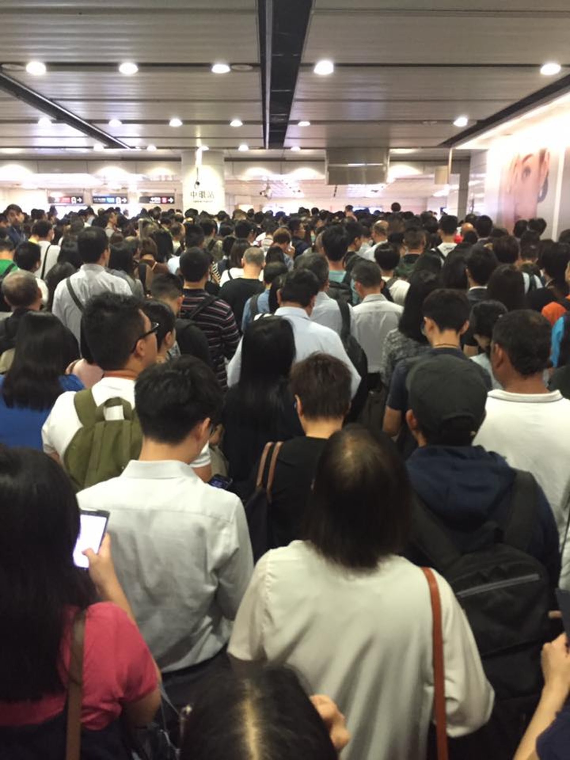 港鐵四線崩潰,大批打工仔濟留月台等上車。(資料圖片) 港鐵四線崩潰,大批打工仔濟留月台等上車。(資料圖片)