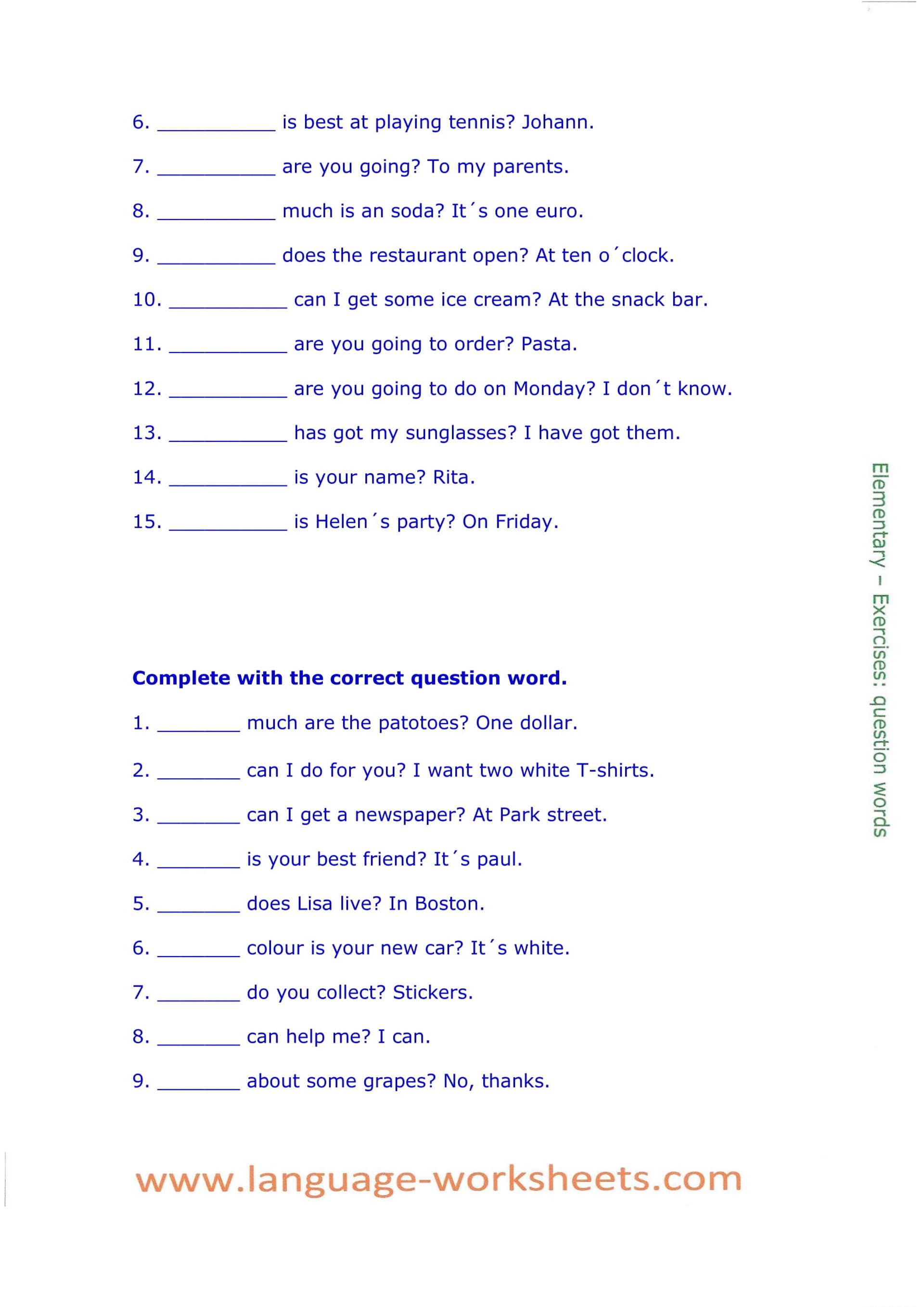 小朋友學英文 小一小二免費工作紙練習簡單grammar用法 小朋友學英文 小一小二免費工作紙練習簡單grammar用法