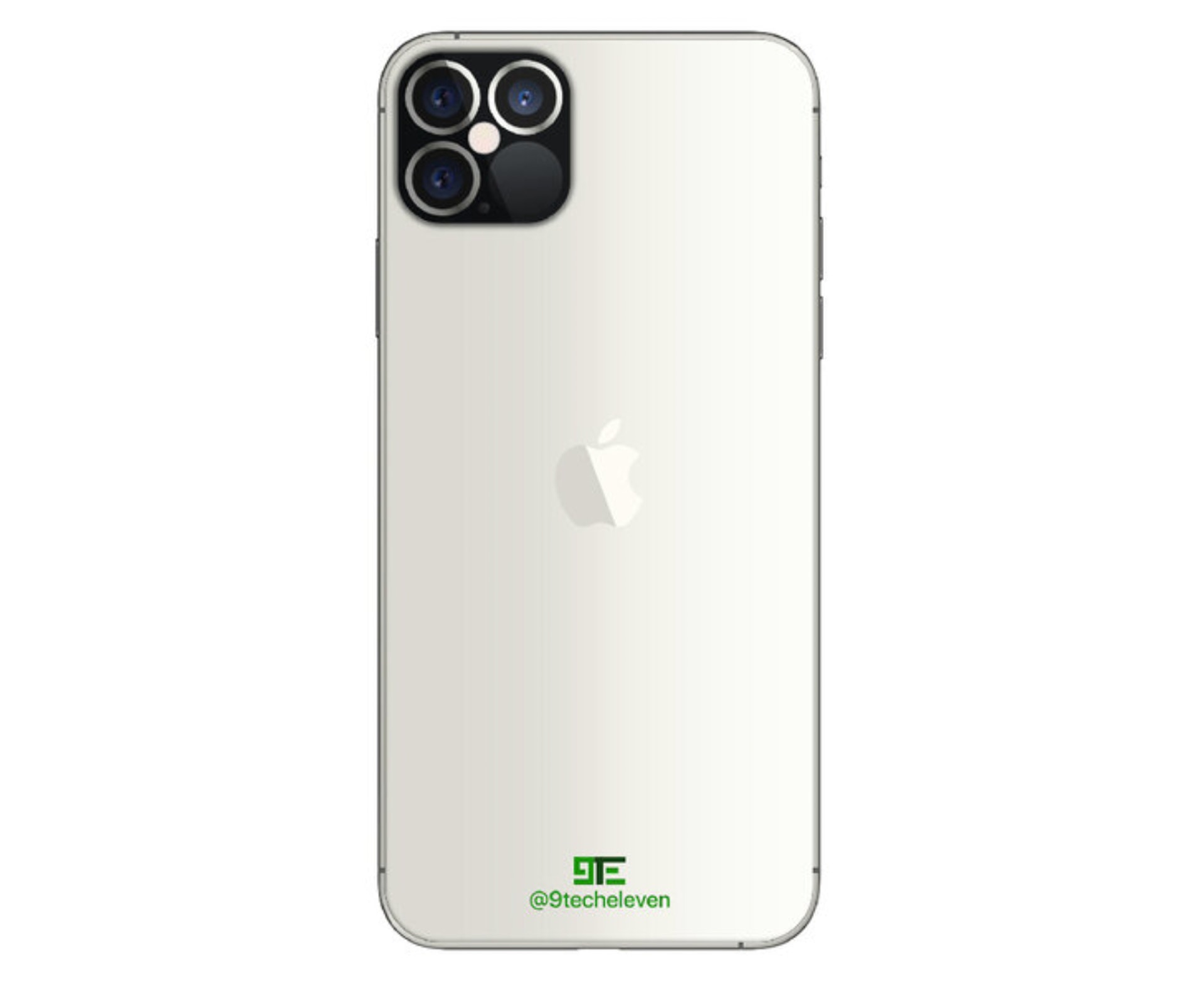 有人就照著這草圖呈現出 iPhone 12 Pro 的可能模樣(圖 9techeleven) 有人就照著這草圖呈現出 iPhone 12 Pro 的可能模樣(圖 9techeleven)