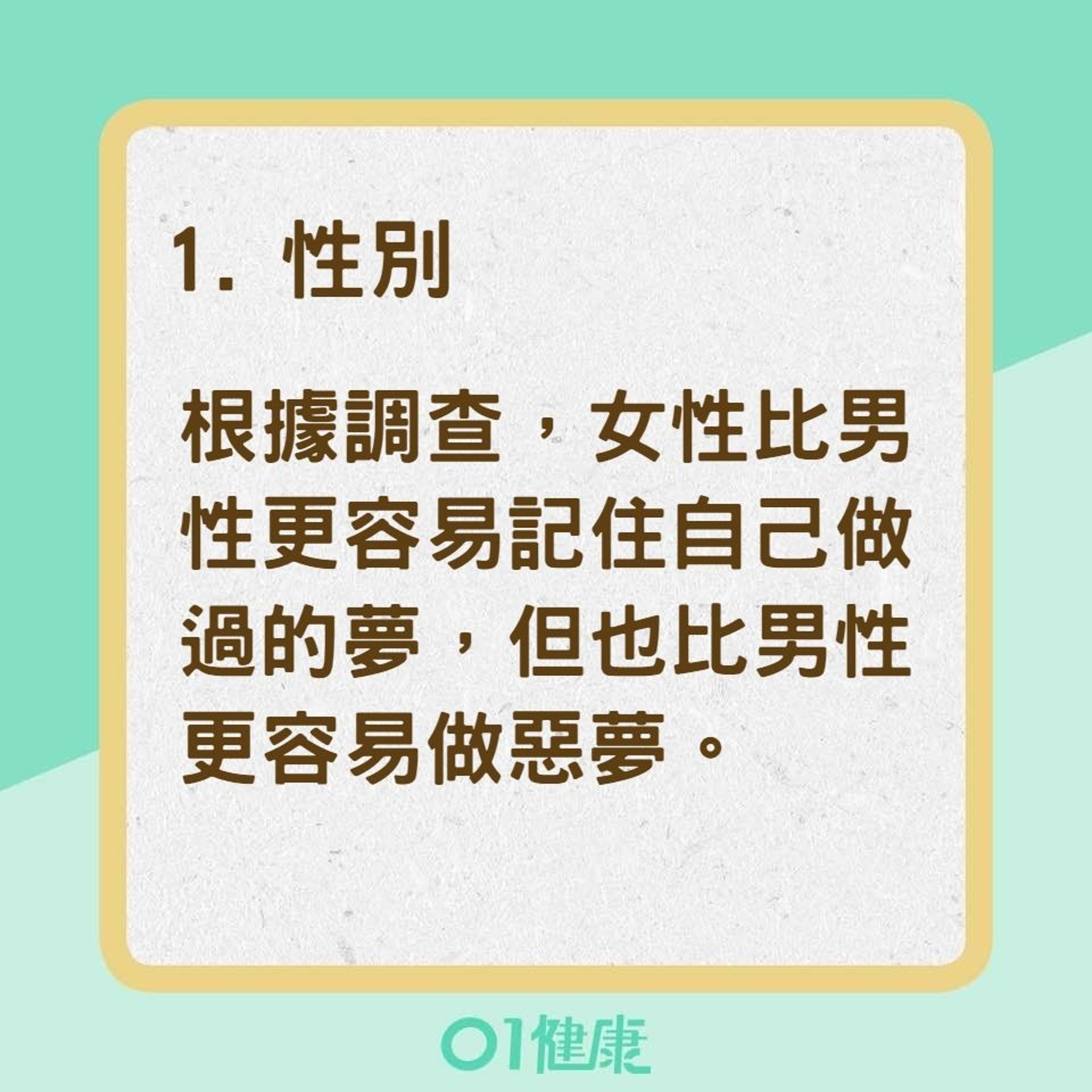 記不記得做夢有4因素(01製圖) 記不記得做夢有4因素(01製圖)