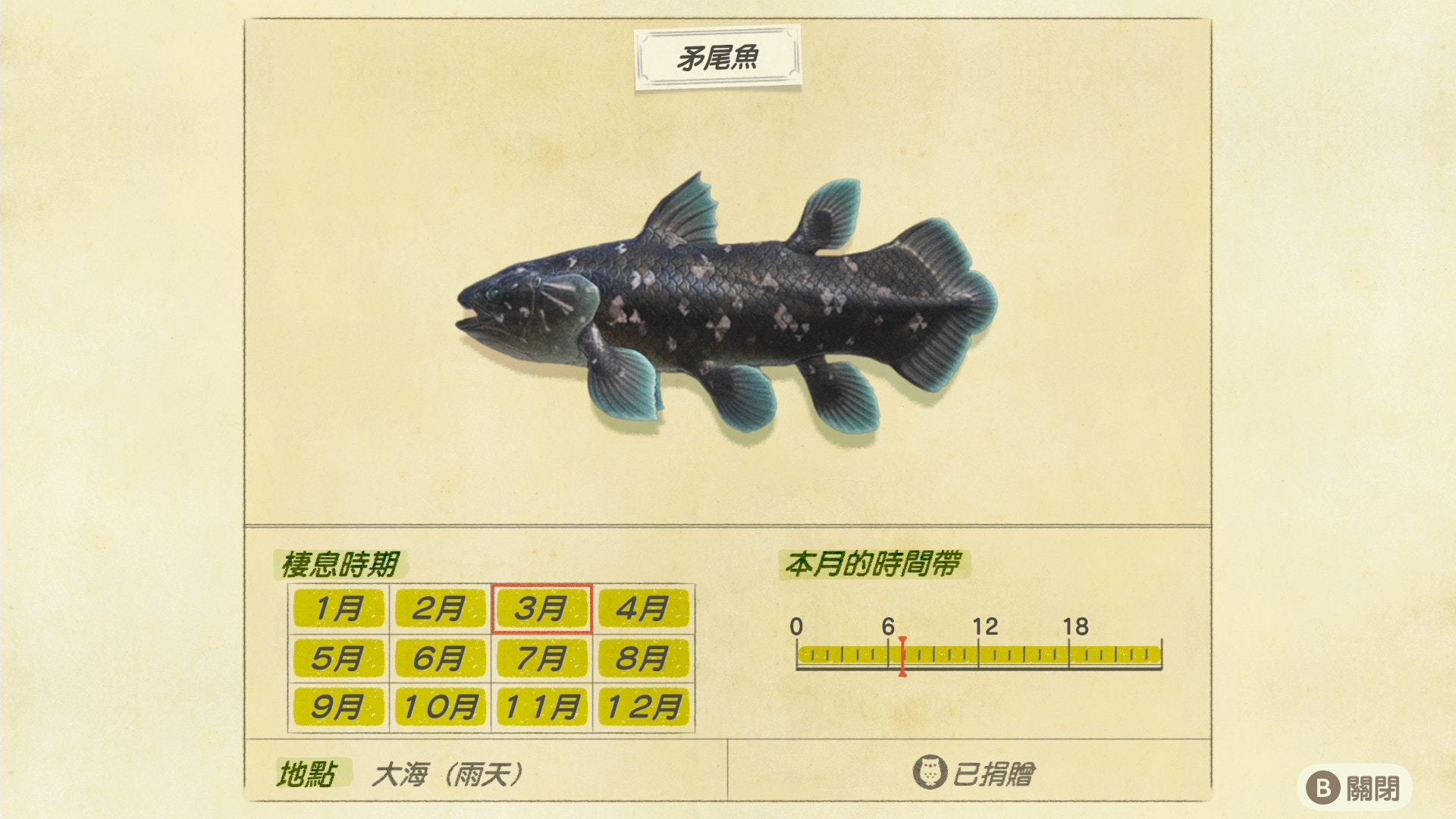 矛尾魚／商店 ：15000﹑收購箱 ：12000﹑俞司廷：22500／全天(雨天) ／大海（遊戲截圖）