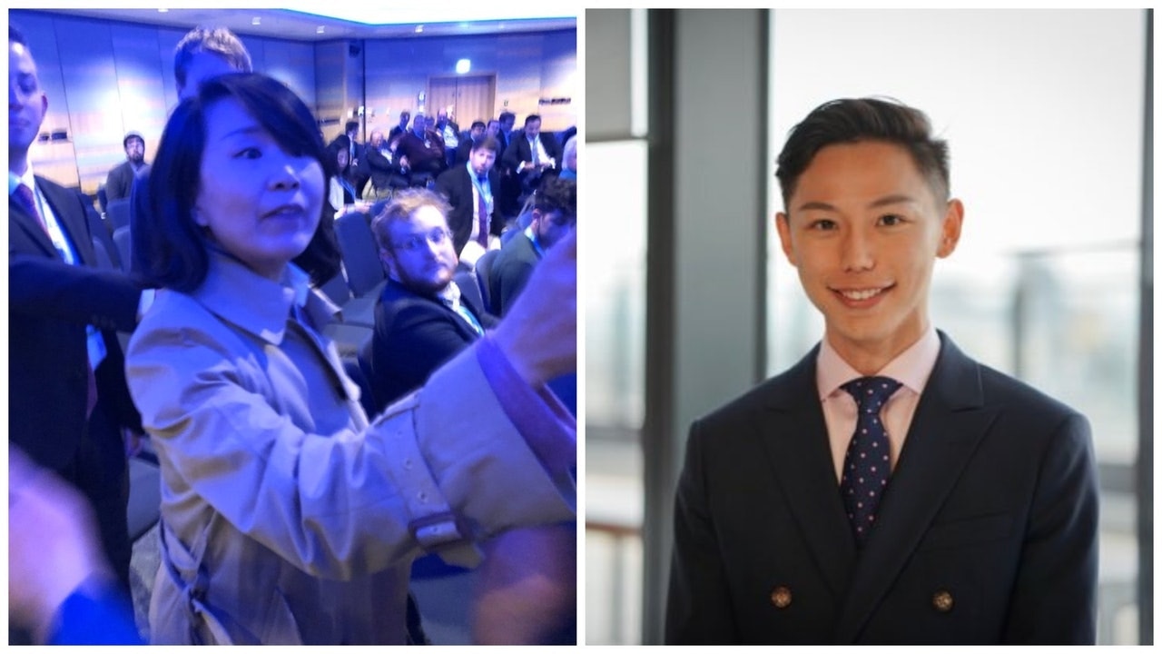 央視記者孔琳琳（左）與遇襲義工Enoch Lieu（右）。（資料圖片）