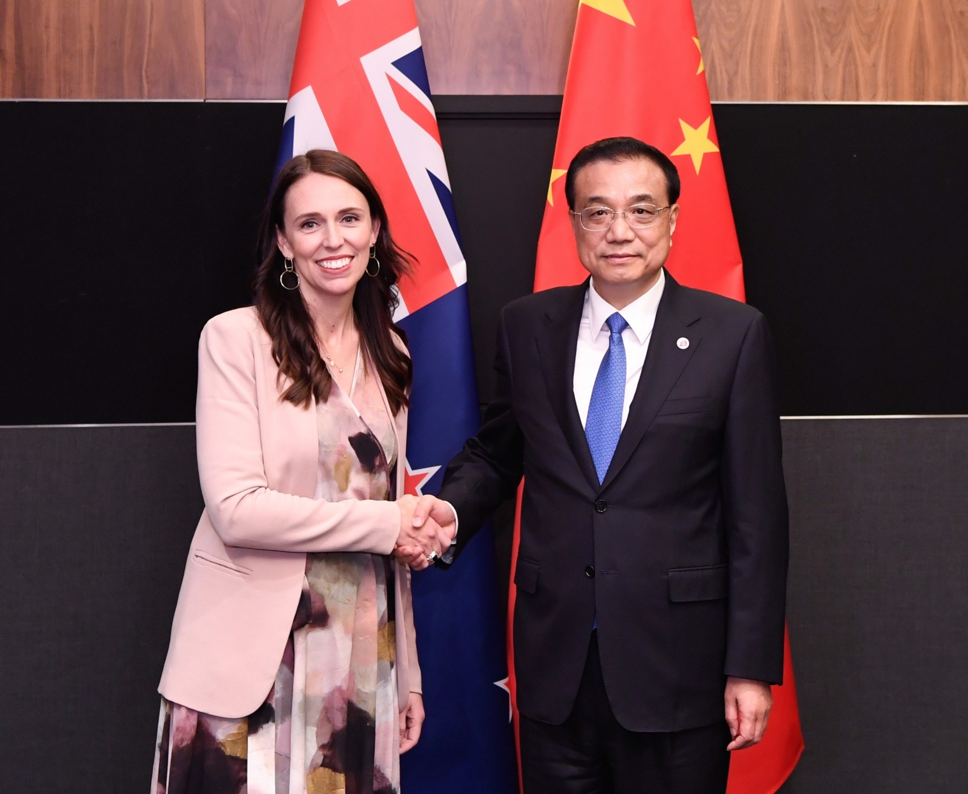 總理李克強周三（14日）分別與澳洲總理莫里森（Scott Morrison）及新西蘭總理阿德恩（Jacinda Ardern）會面。（新華社）