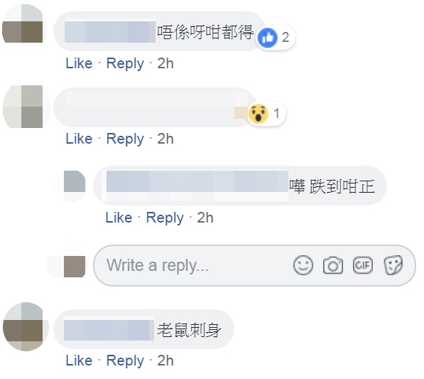 有網民留言指「跌到咁正」。(fb群組「巴打絲打 Facebook Club」截圖) 有網民留言指「跌到咁正」。(fb群組「巴打絲打 Facebook Club」截圖)