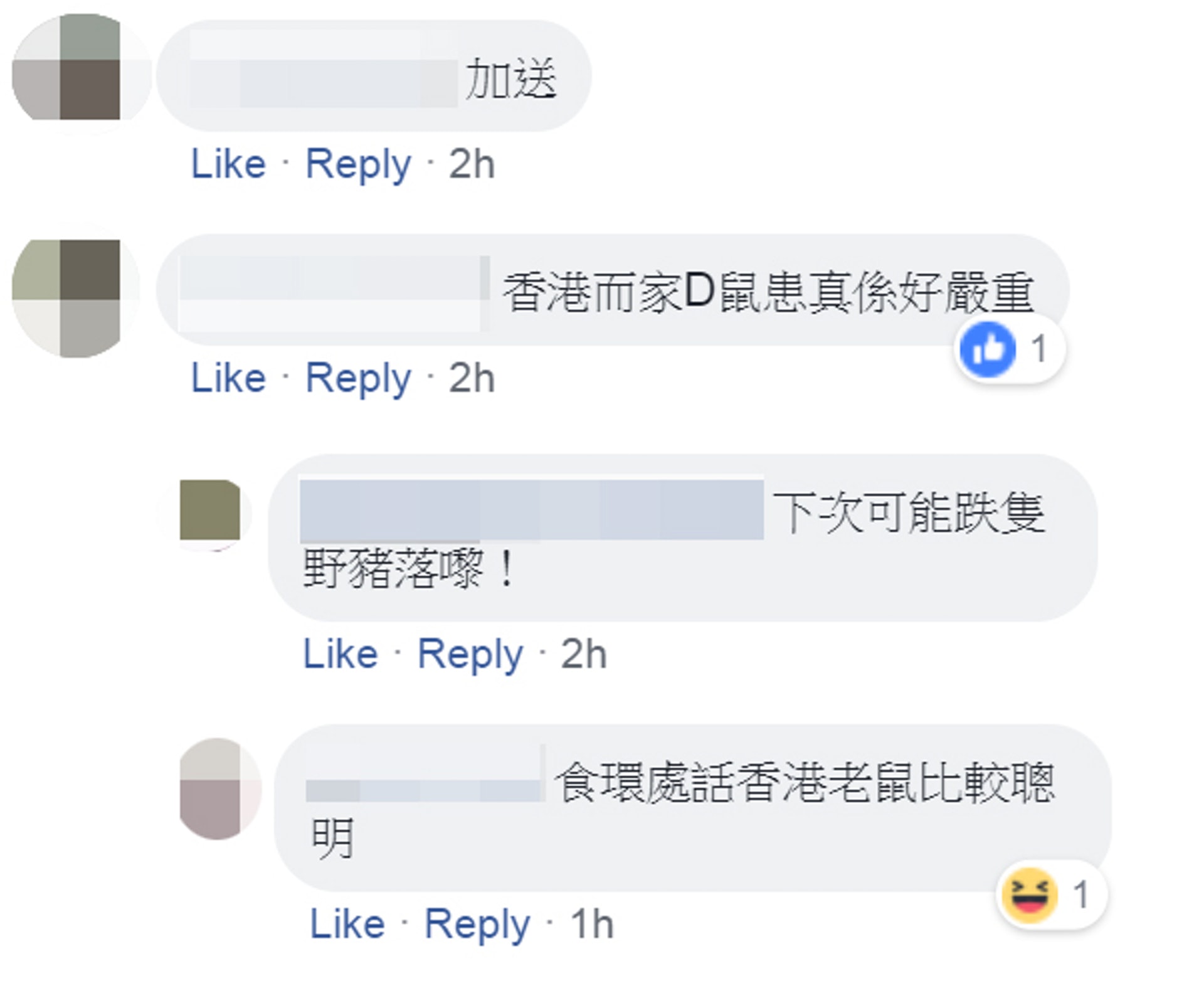 有人慨嘆「香港而家啲鼠患真係好嚴重」。（fb群組「巴打絲打 Facebook Club」截圖）